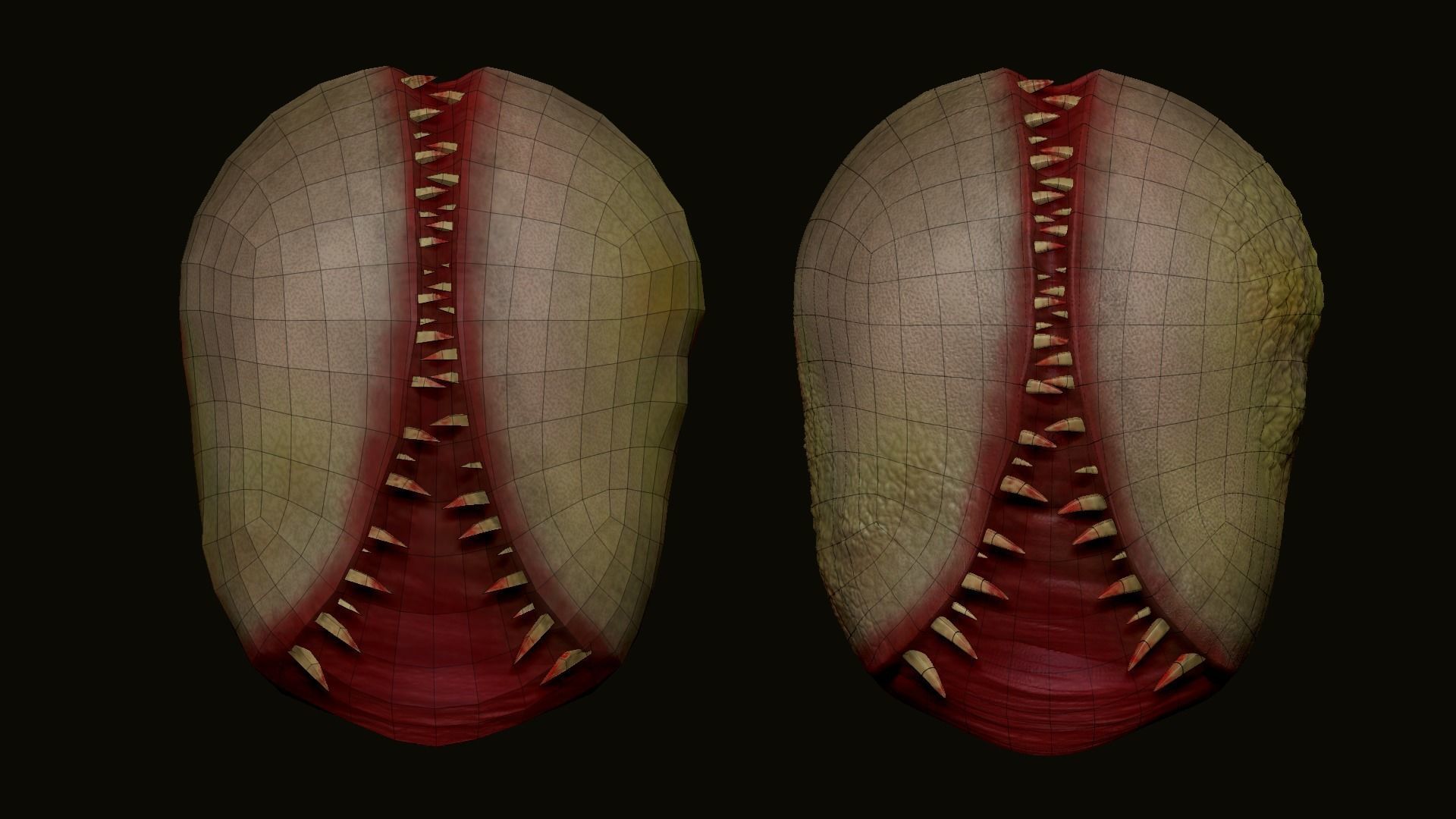 Fungus Undead - Terror Halloween Mask Low-poly 3D model_10