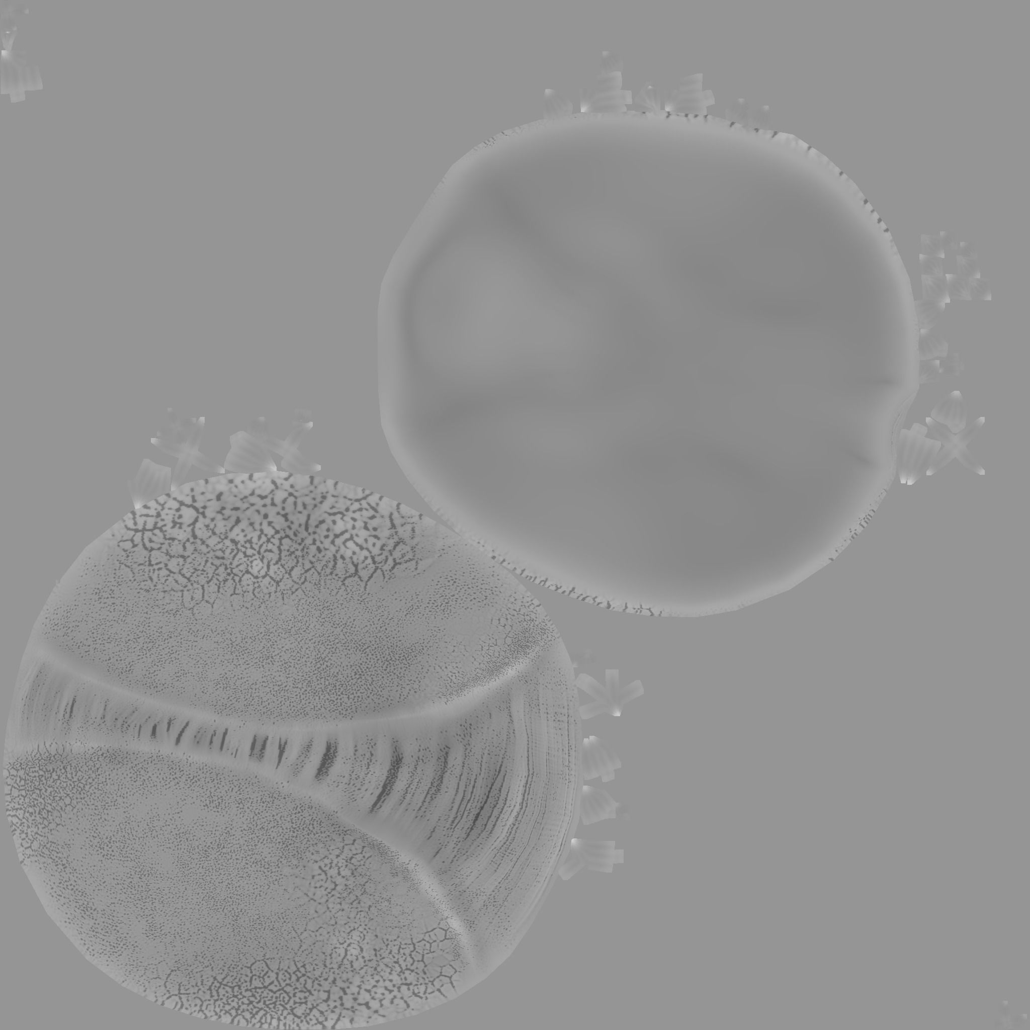 Fungus Undead - Terror Halloween Mask Low-poly 3D model_16