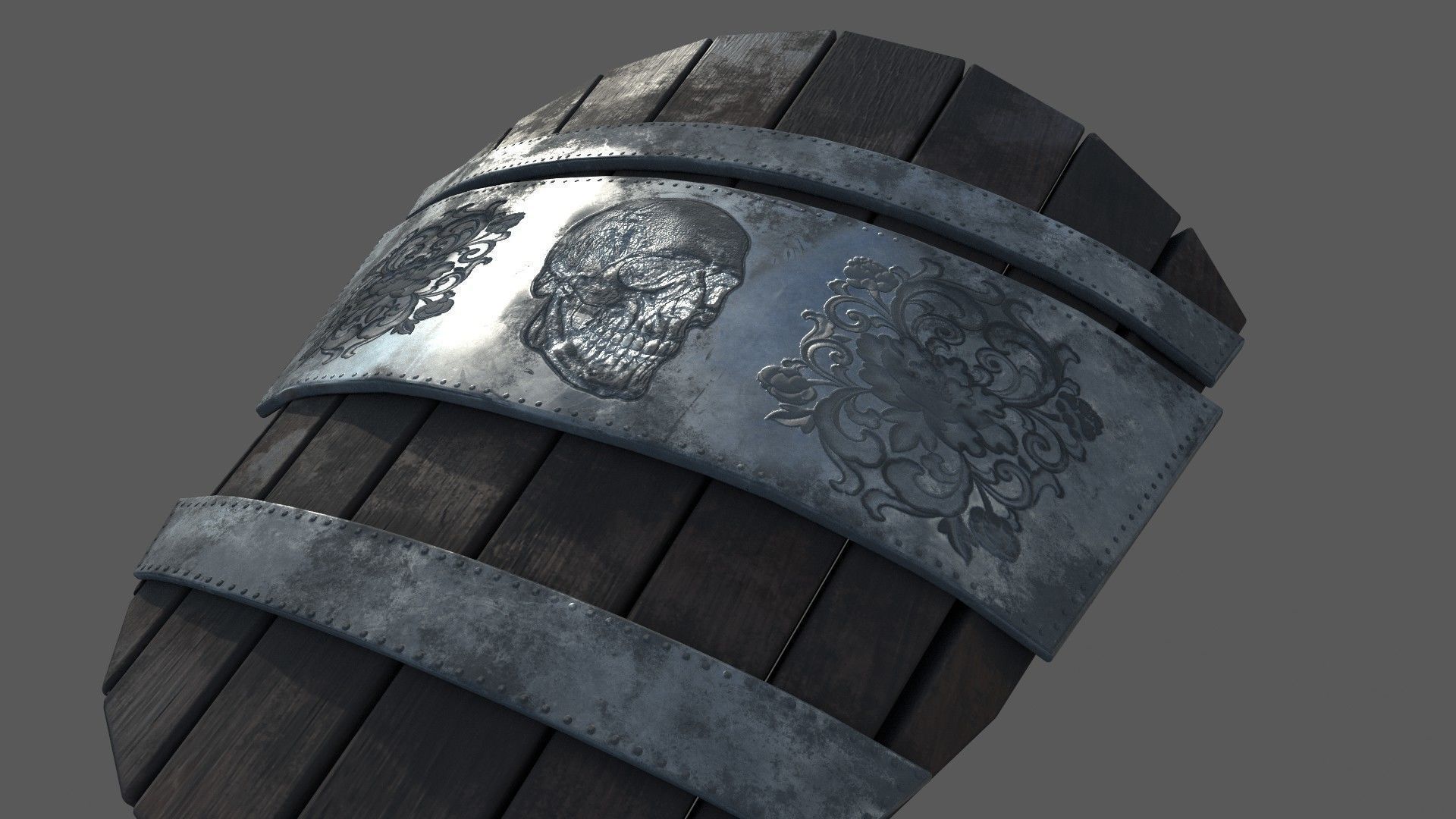 medieval shield Low-poly 3D model_3