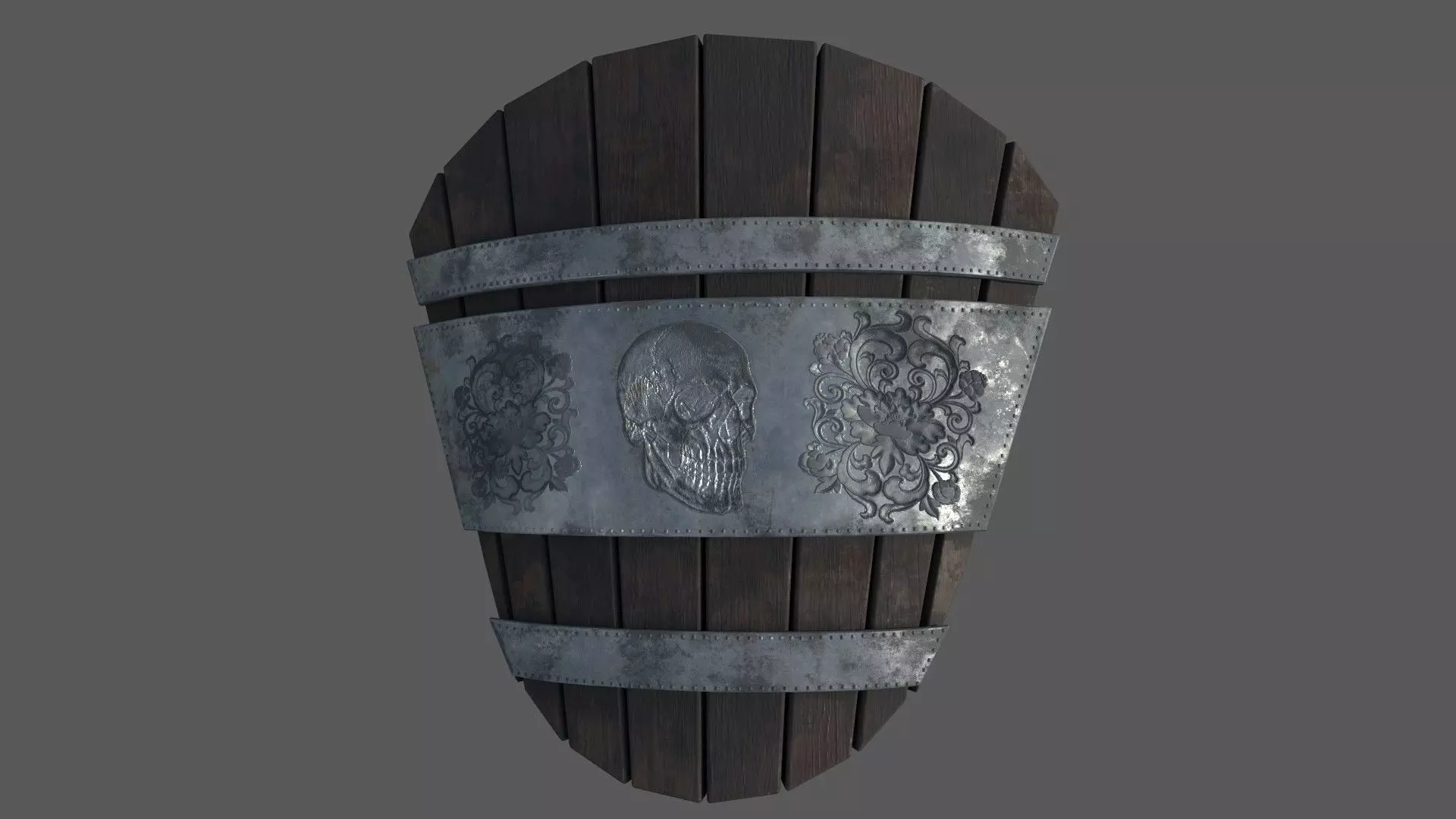 medieval shield Low-poly 3D model_0