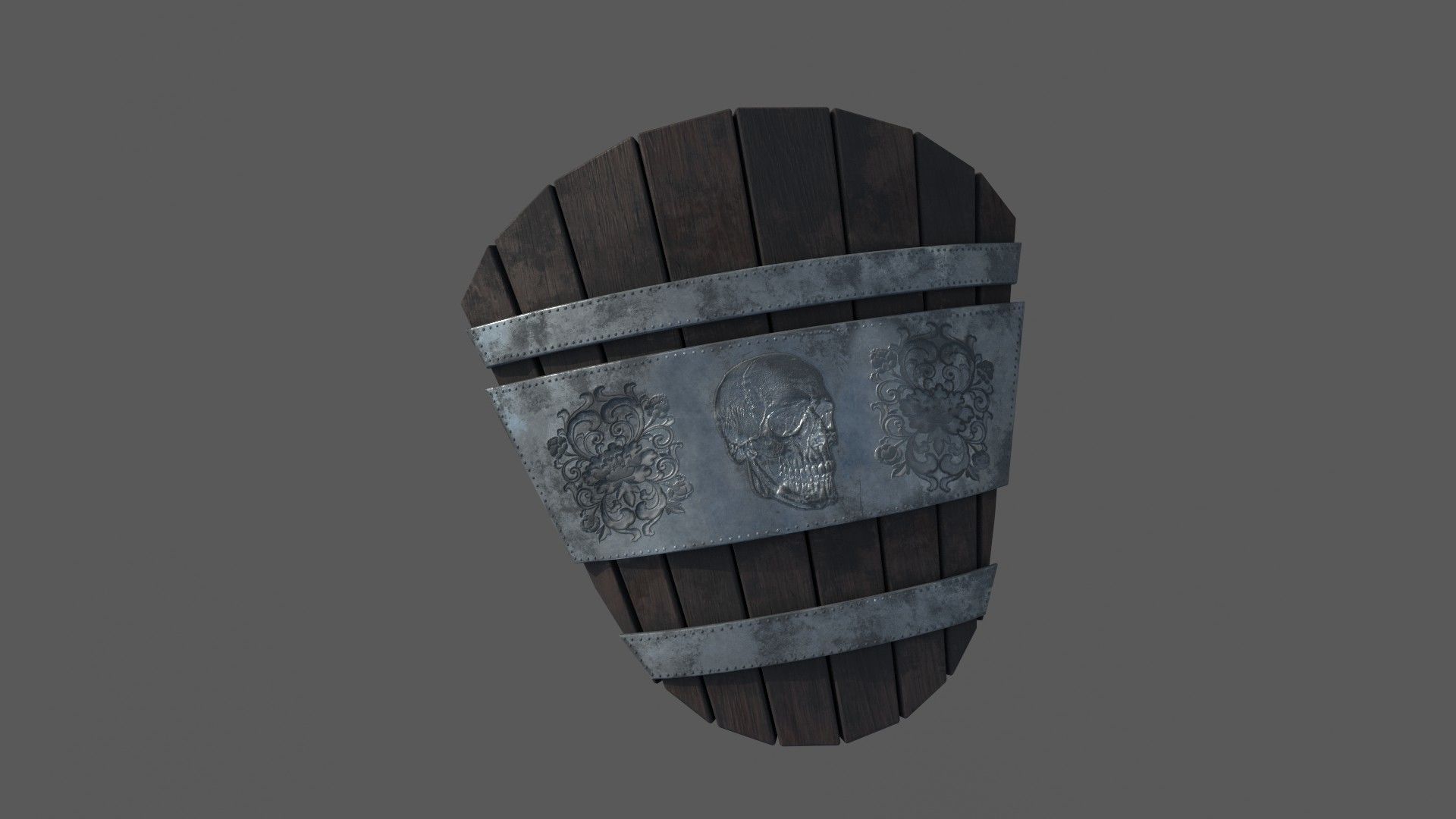 medieval shield Low-poly 3D model_11