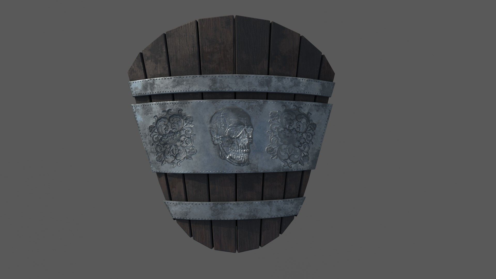 medieval shield Low-poly 3D model_8