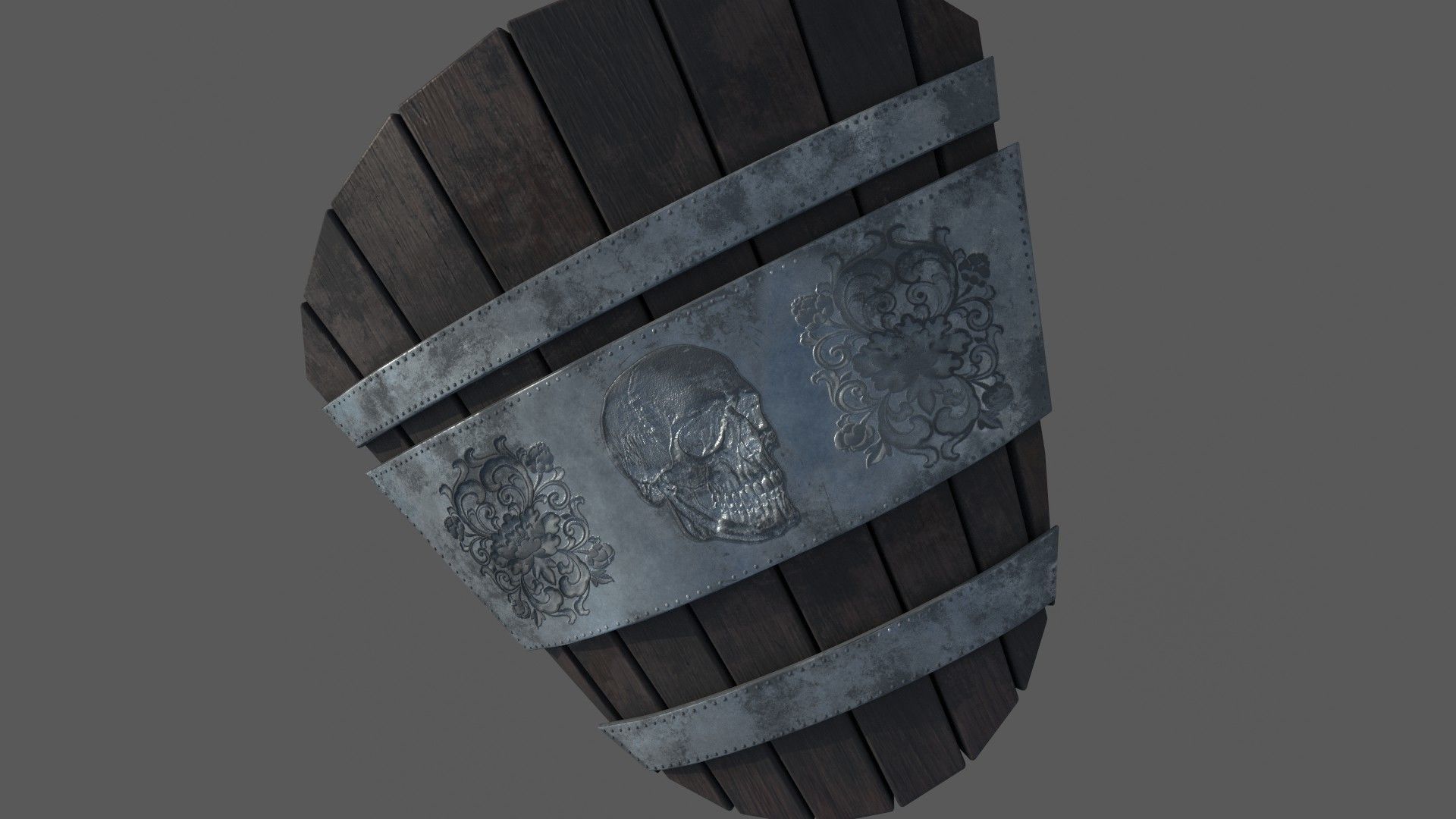 medieval shield Low-poly 3D model_4