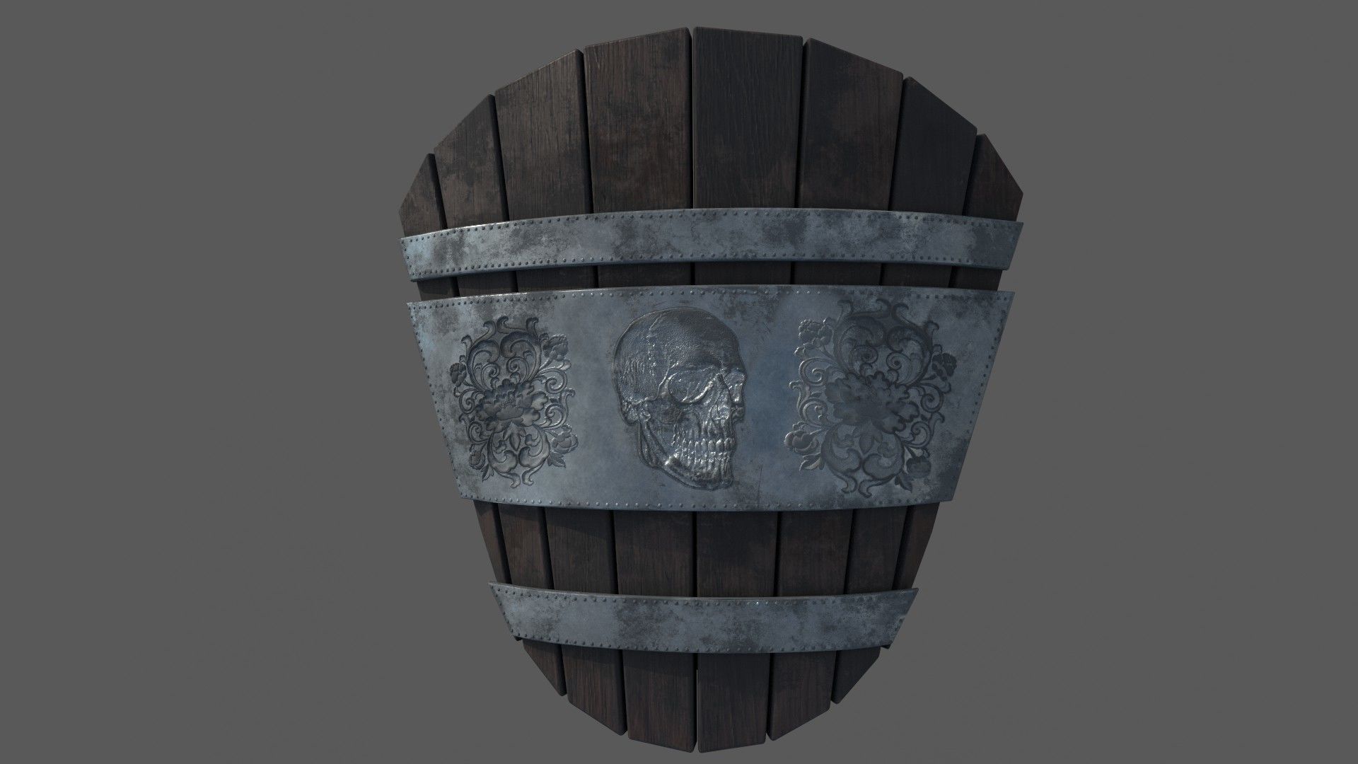 medieval shield Low-poly 3D model_2
