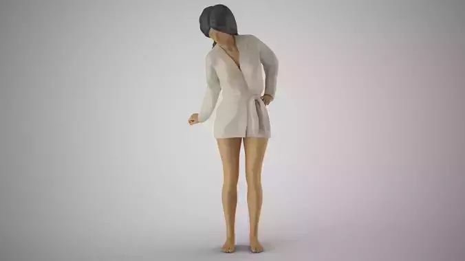 Woman Looking Down 3D print model