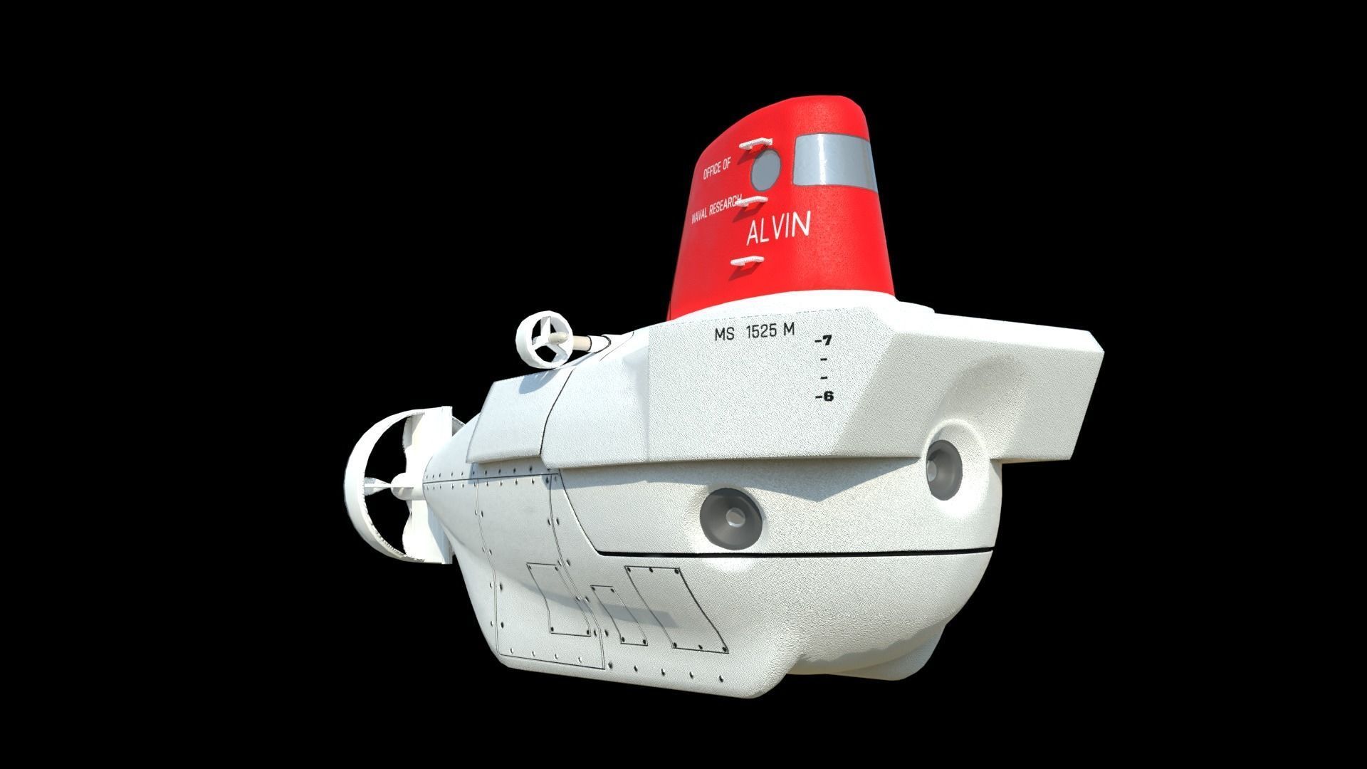 Alvin submarine Low-poly 3D model_4