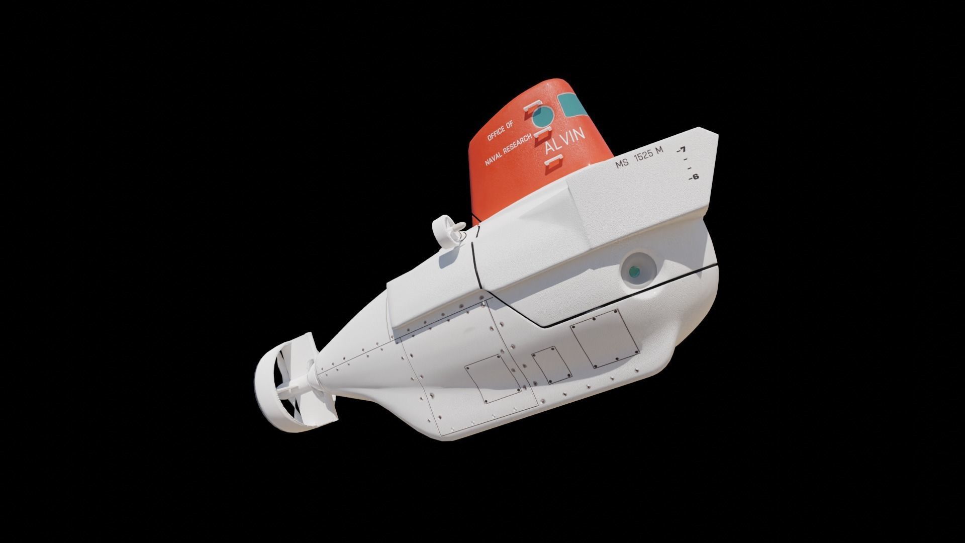 Alvin submarine Low-poly 3D model_3
