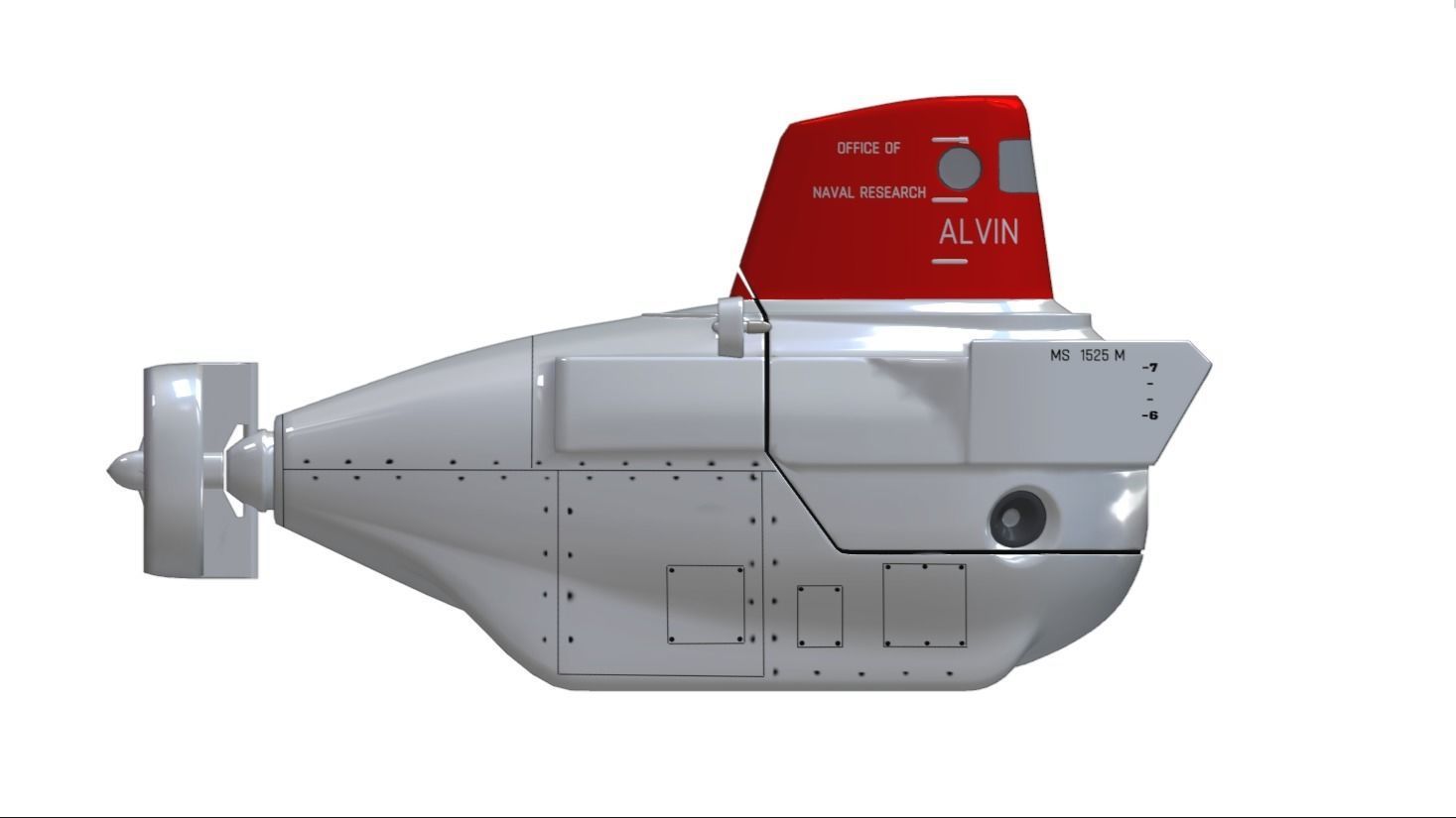 Alvin submarine Low-poly 3D model_18