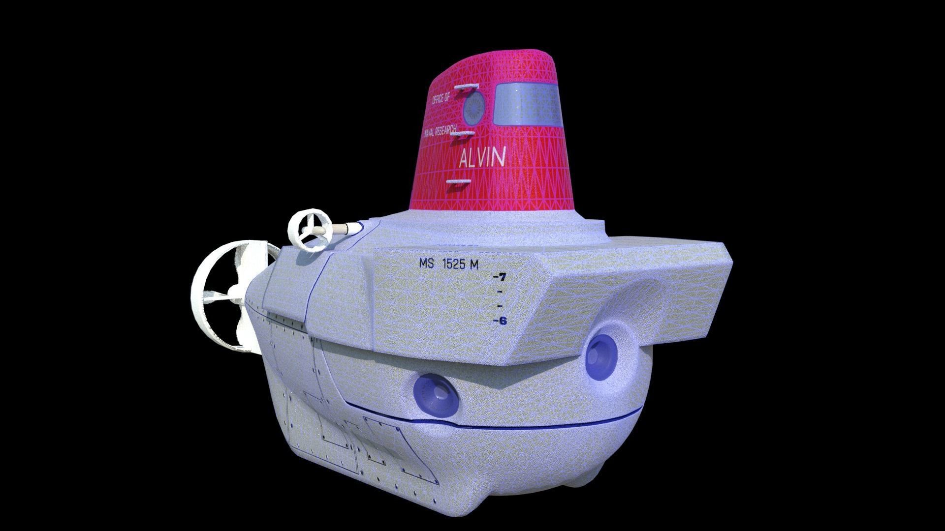 Alvin submarine Low-poly 3D model_10