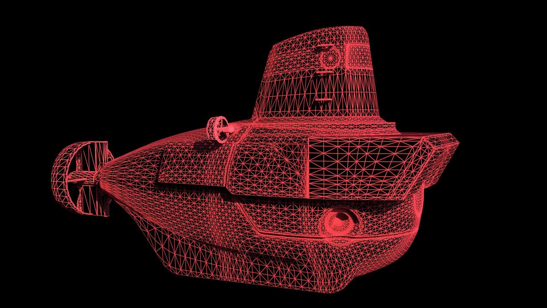 Alvin submarine Low-poly 3D model_11