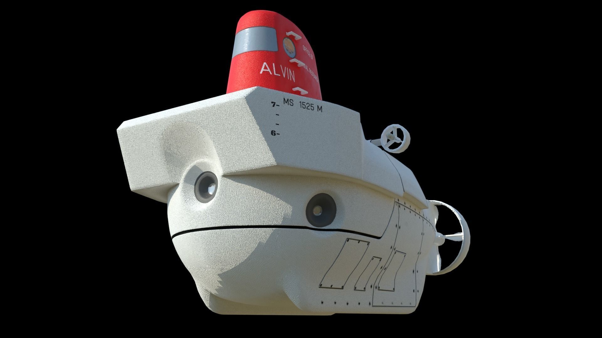 Alvin submarine Low-poly 3D model_8