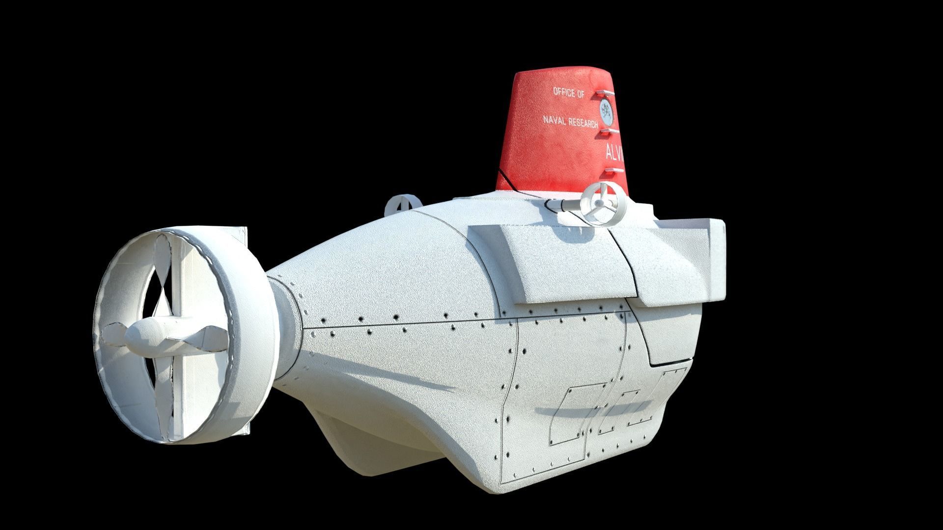 Alvin submarine Low-poly 3D model_6