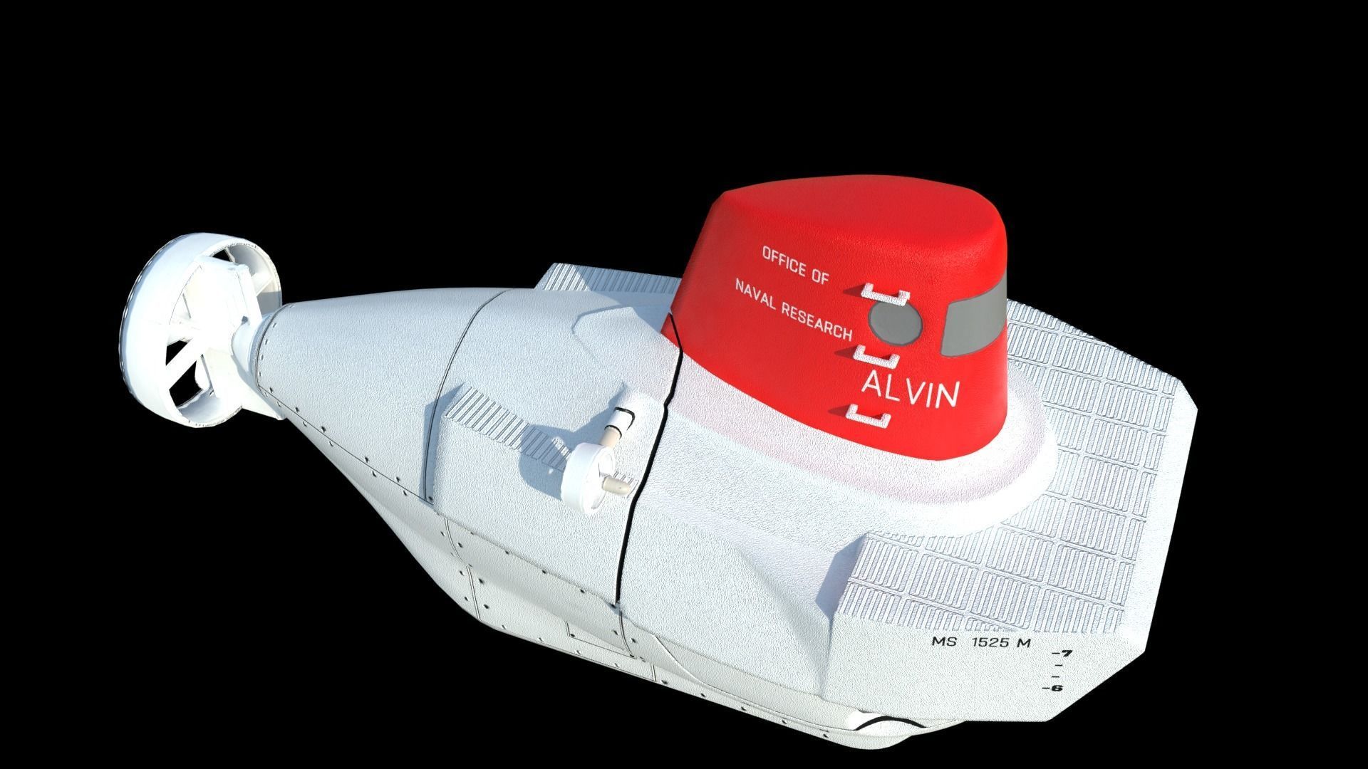 Alvin submarine Low-poly 3D model_5