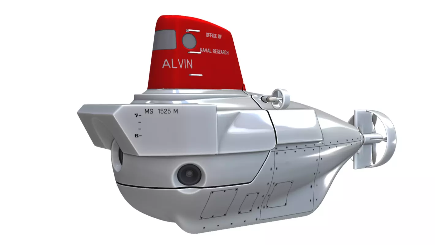 Alvin submarine Low-poly 3D model_0