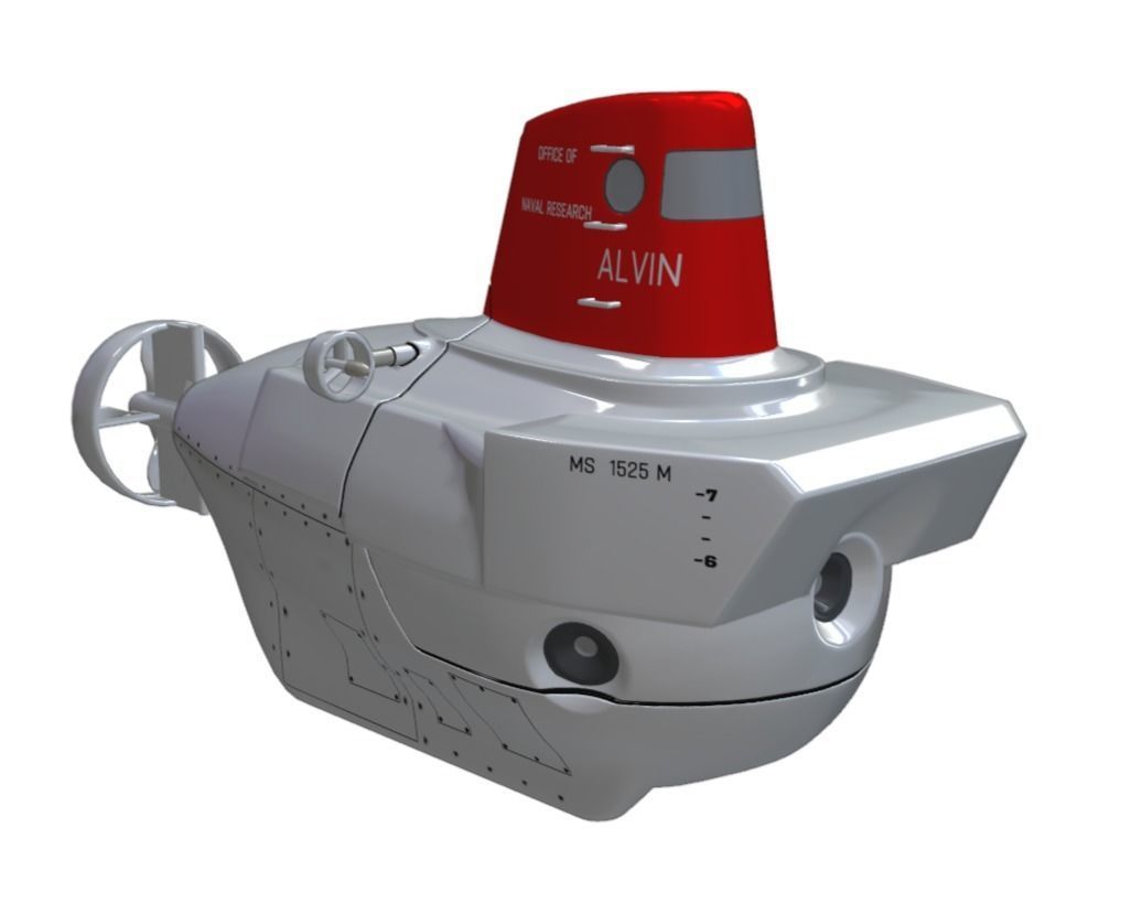 Alvin submarine Low-poly 3D model_1
