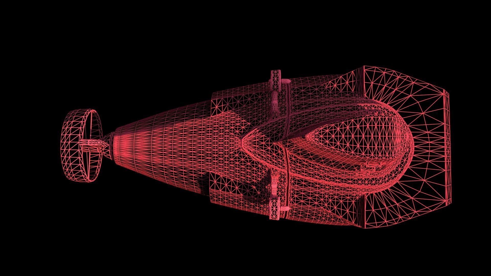 Alvin submarine Low-poly 3D model_12