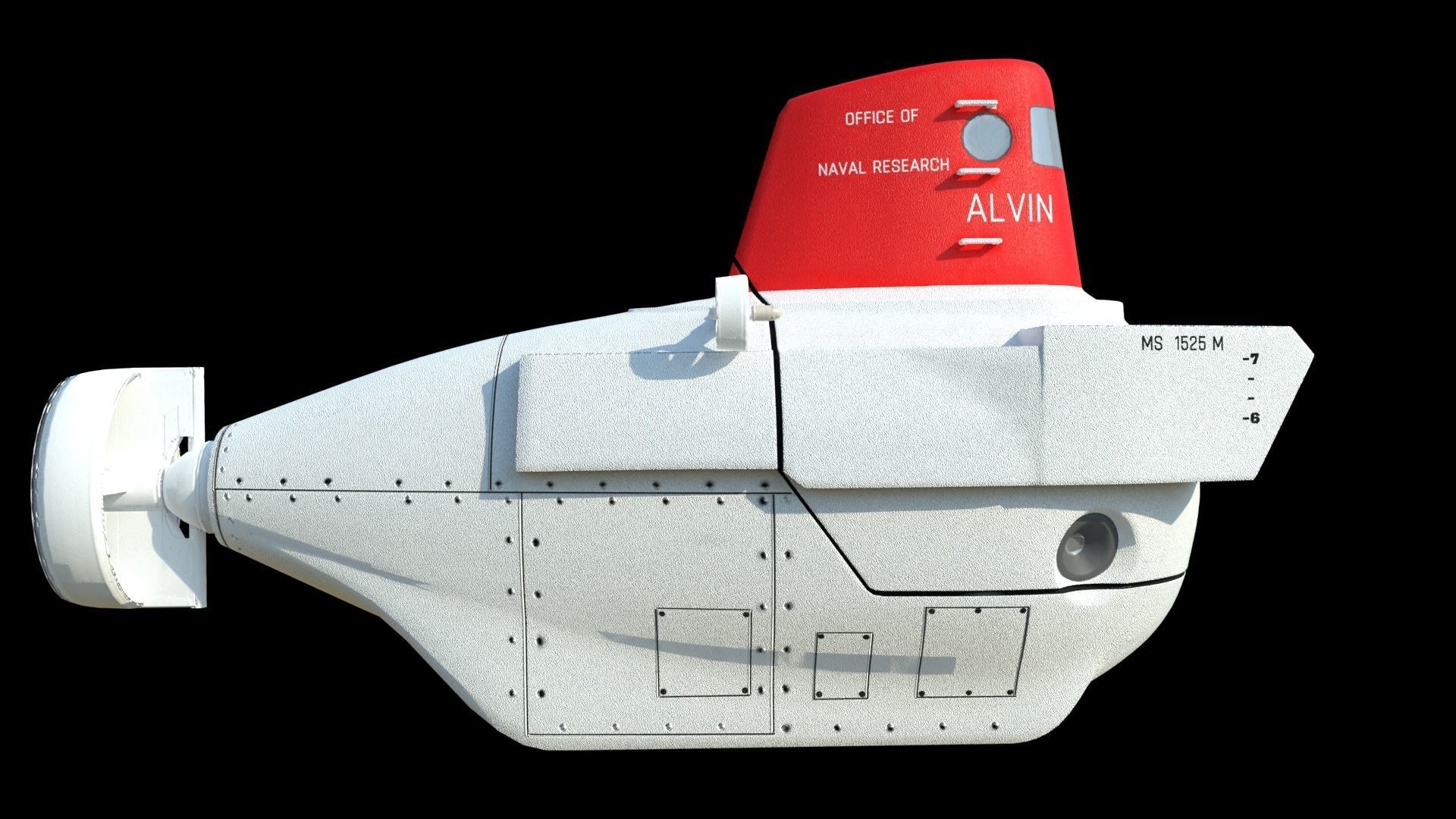 Alvin submarine Low-poly 3D model_7