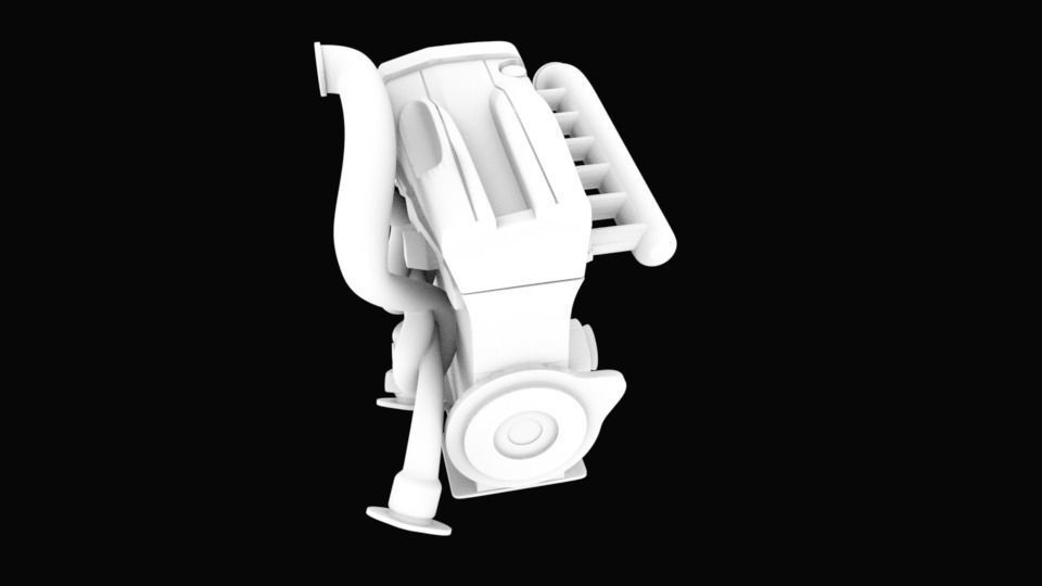 Skyline GTR-R34 Engine STL for 3D printing  3D print model_3