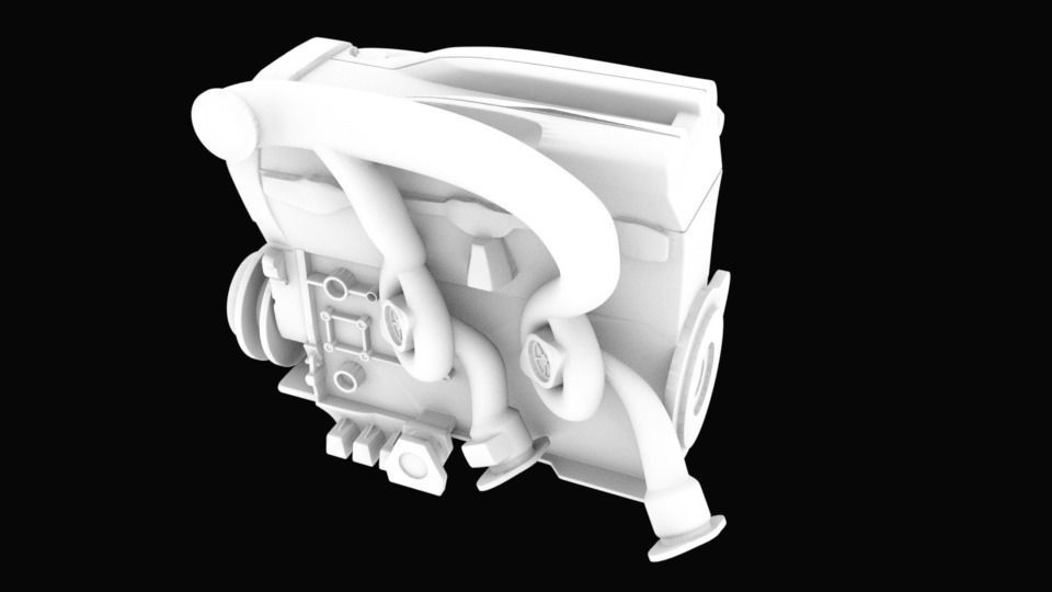 Skyline GTR-R34 Engine STL for 3D printing  3D print model_2