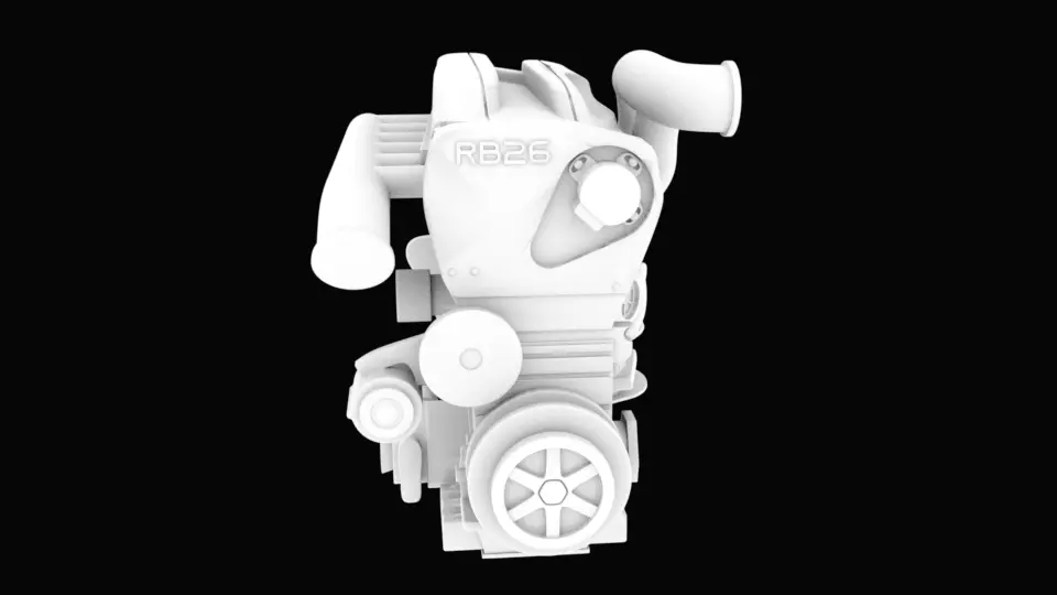 Skyline GTR-R34 Engine STL for 3D printing  3D print model_0