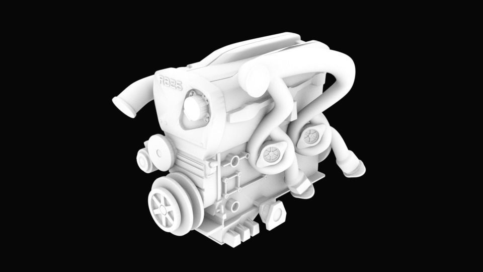 Skyline GTR-R34 Engine STL for 3D printing  3D print model_1