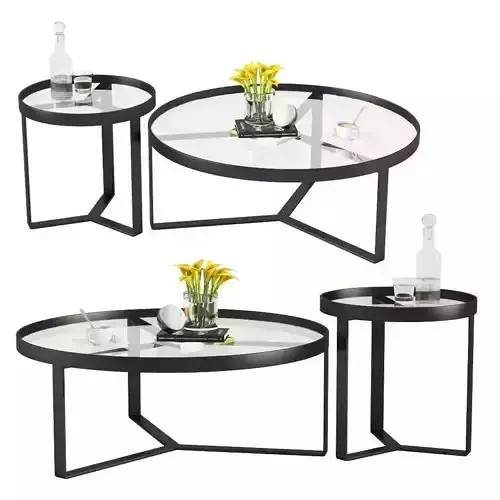 Aula Coffee Table Side Table Black and Gray