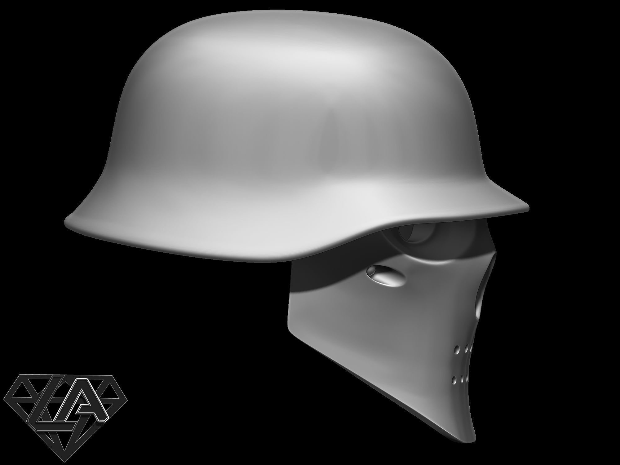 wolfenstein helmet 3D print model_6