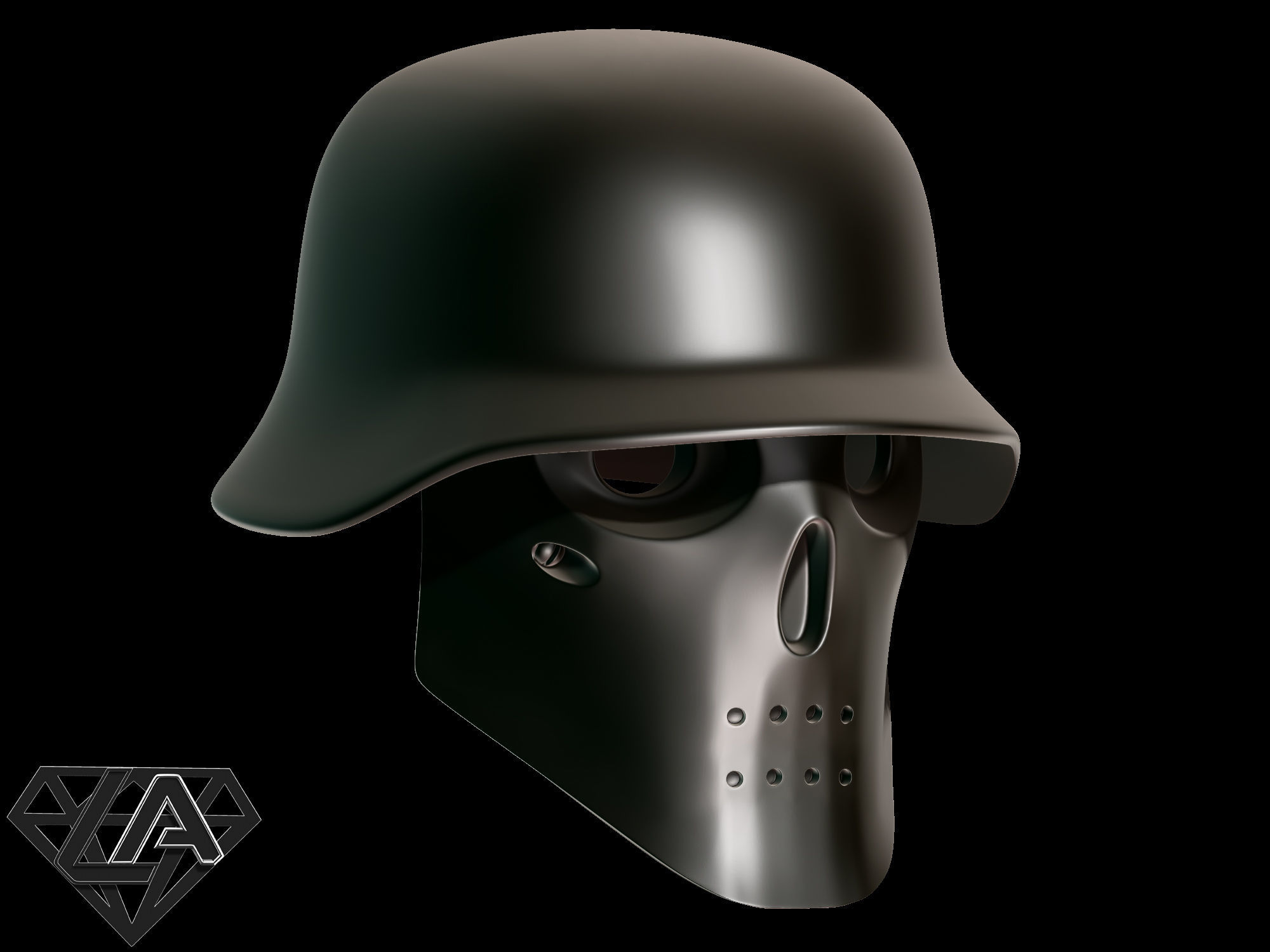 wolfenstein helmet 3D print model_5