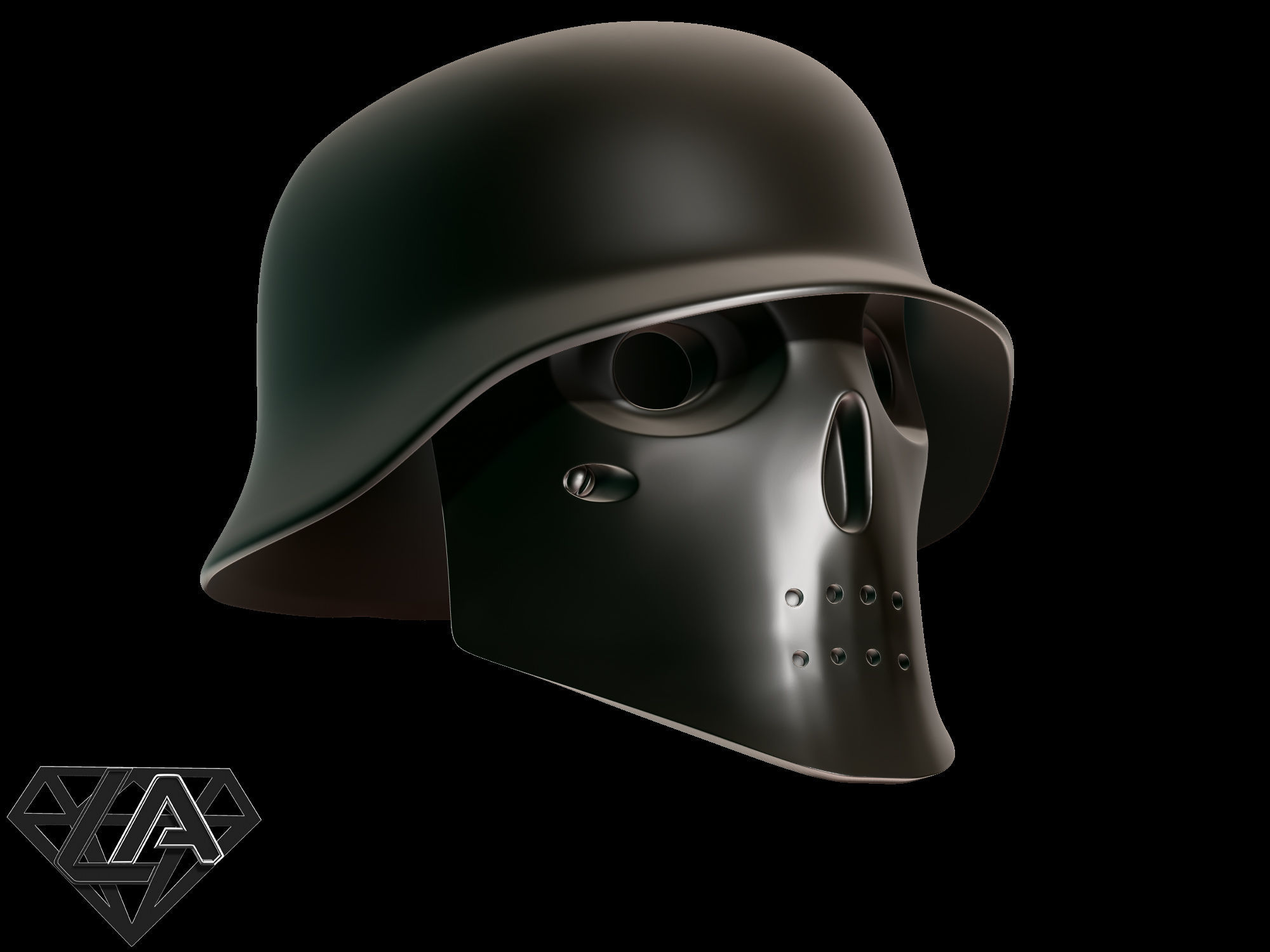 wolfenstein helmet 3D print model_3