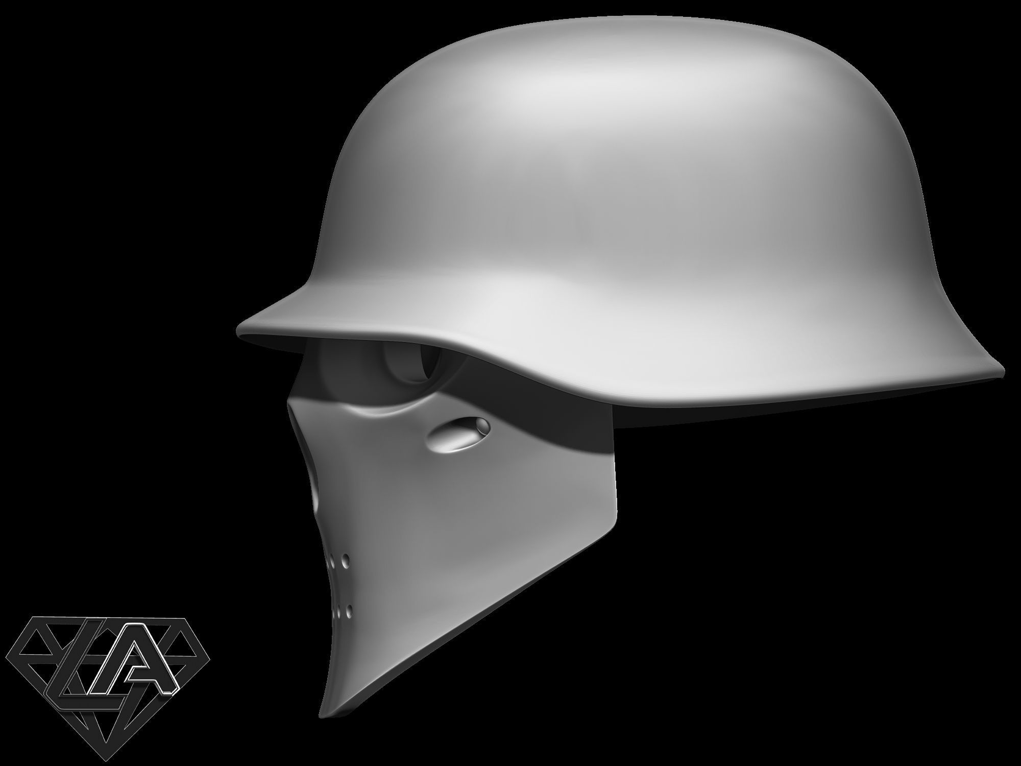 wolfenstein helmet 3D print model_8