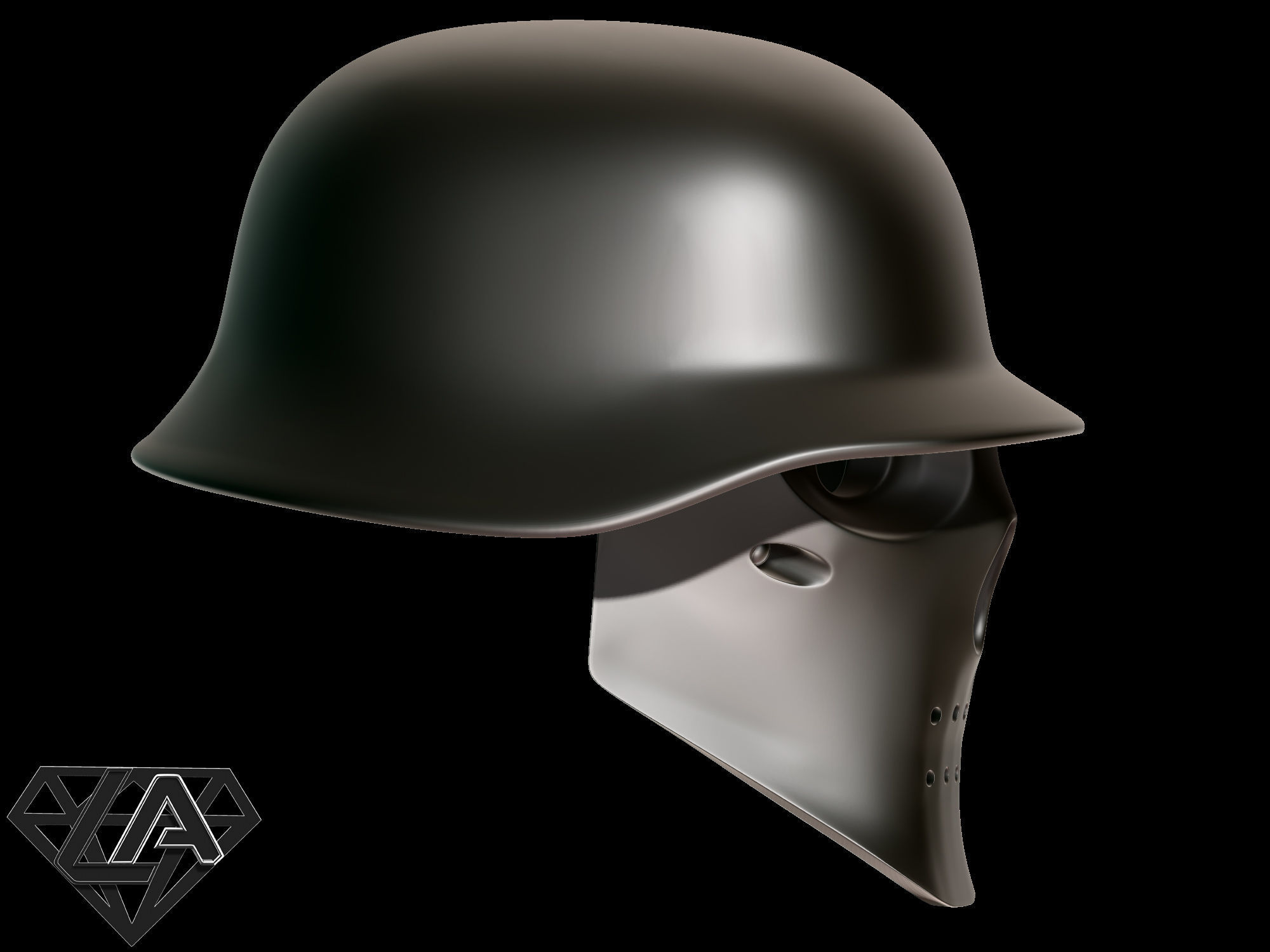 wolfenstein helmet 3D print model_7