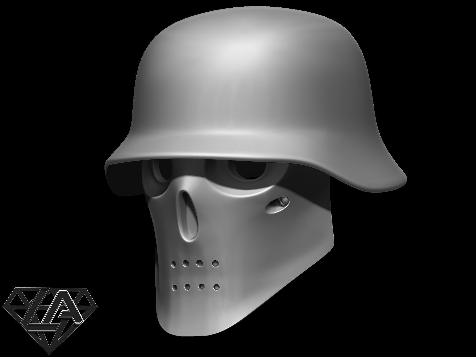 wolfenstein helmet 3D print model_10