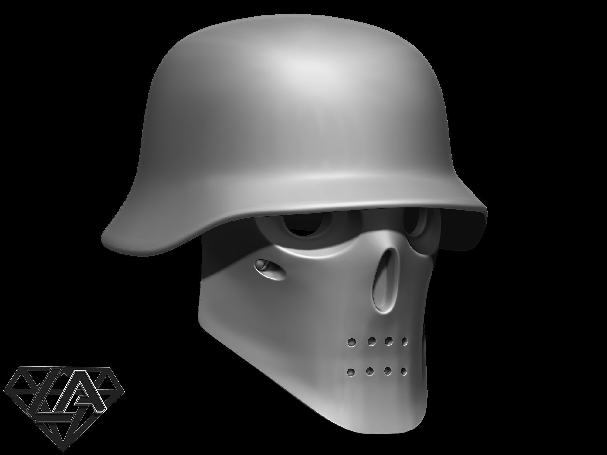 wolfenstein helmet 3D print model_4