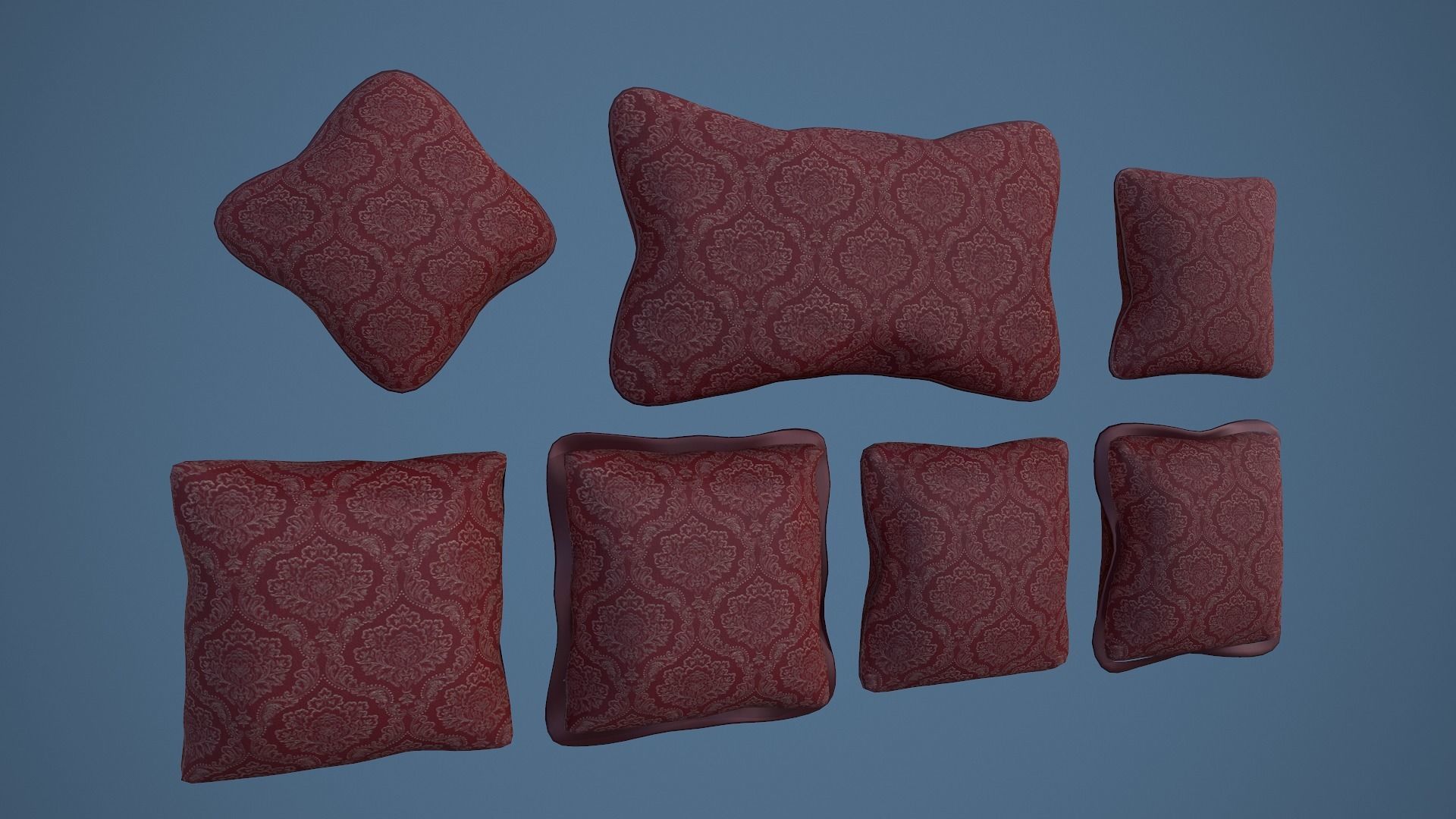 35 Game Ready Cushions Low-poly 3D model_8