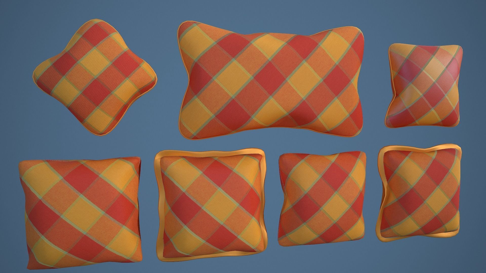 35 Game Ready Cushions Low-poly 3D model_10