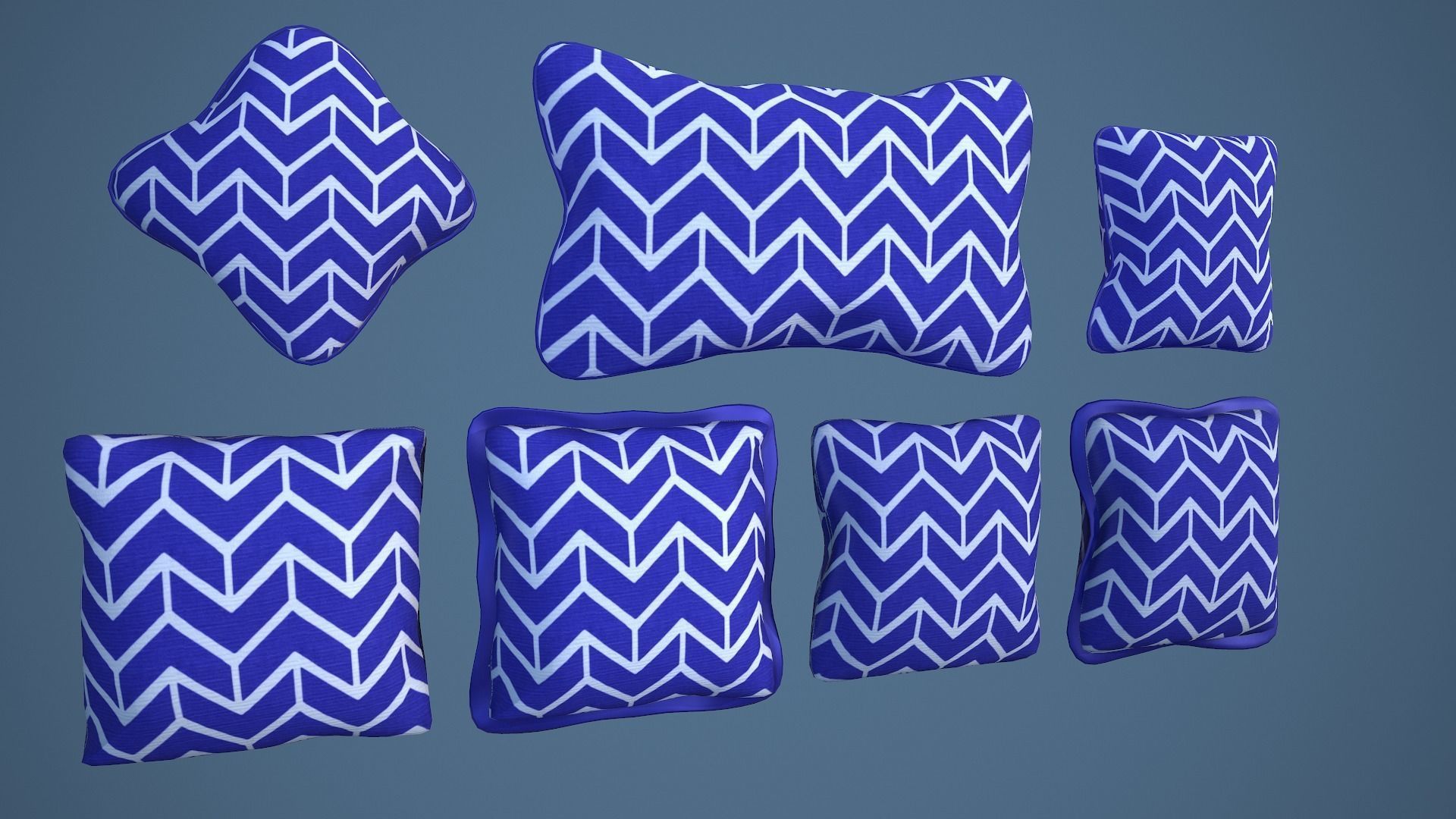 35 Game Ready Cushions Low-poly 3D model_2
