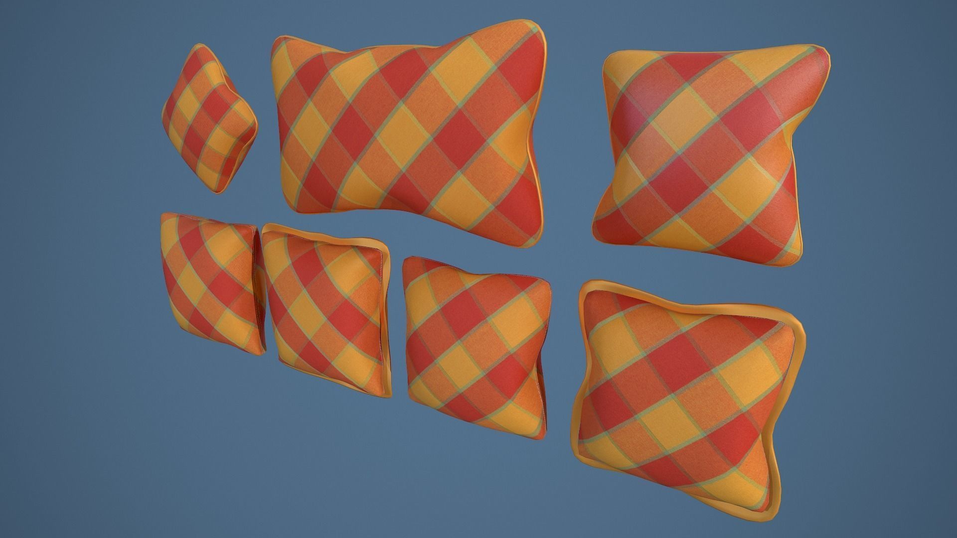 35 Game Ready Cushions Low-poly 3D model_11