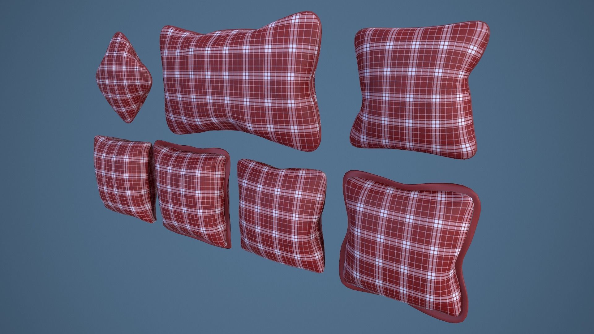 35 Game Ready Cushions Low-poly 3D model_7