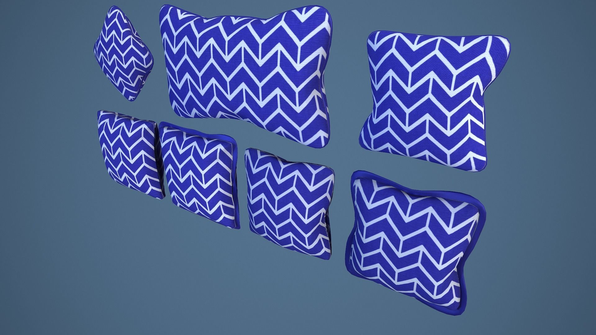 35 Game Ready Cushions Low-poly 3D model_3
