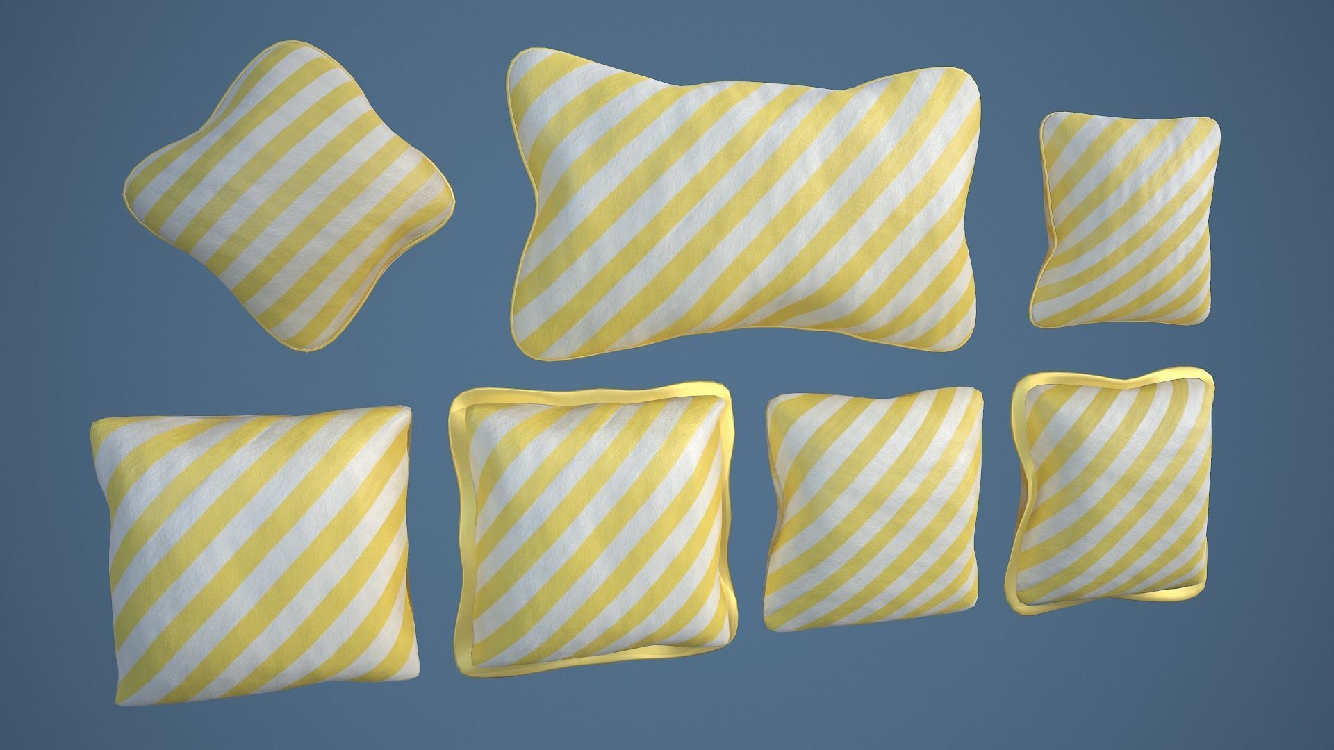 35 Game Ready Cushions Low-poly 3D model_4