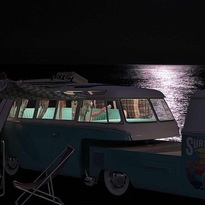 Volkswagen Camper T1 Surfing  3D model_10