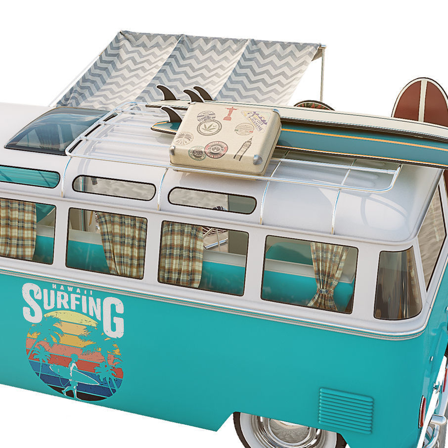 Volkswagen Camper T1 Surfing  3D model_5