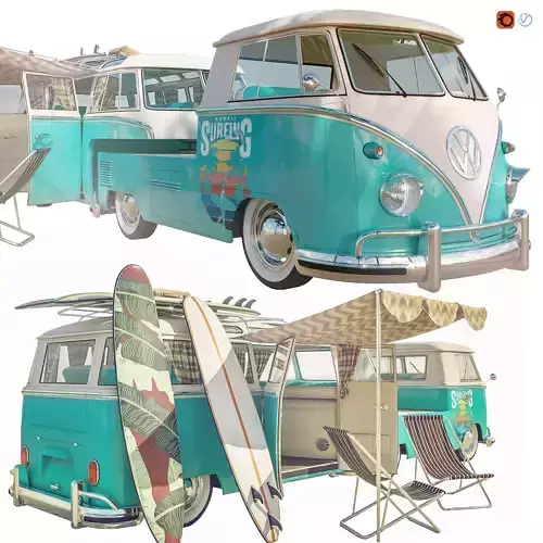 Volkswagen Camper T1 Surfing  3D model