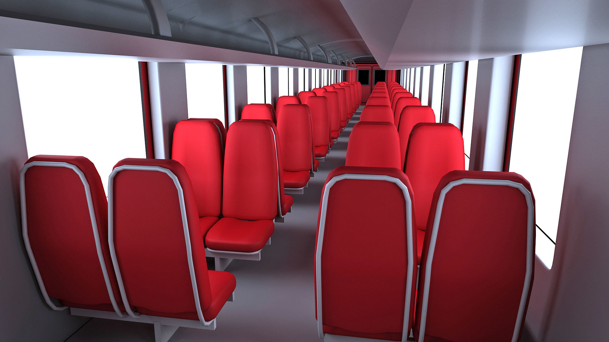 Train Passenger Car V11 3D model_7