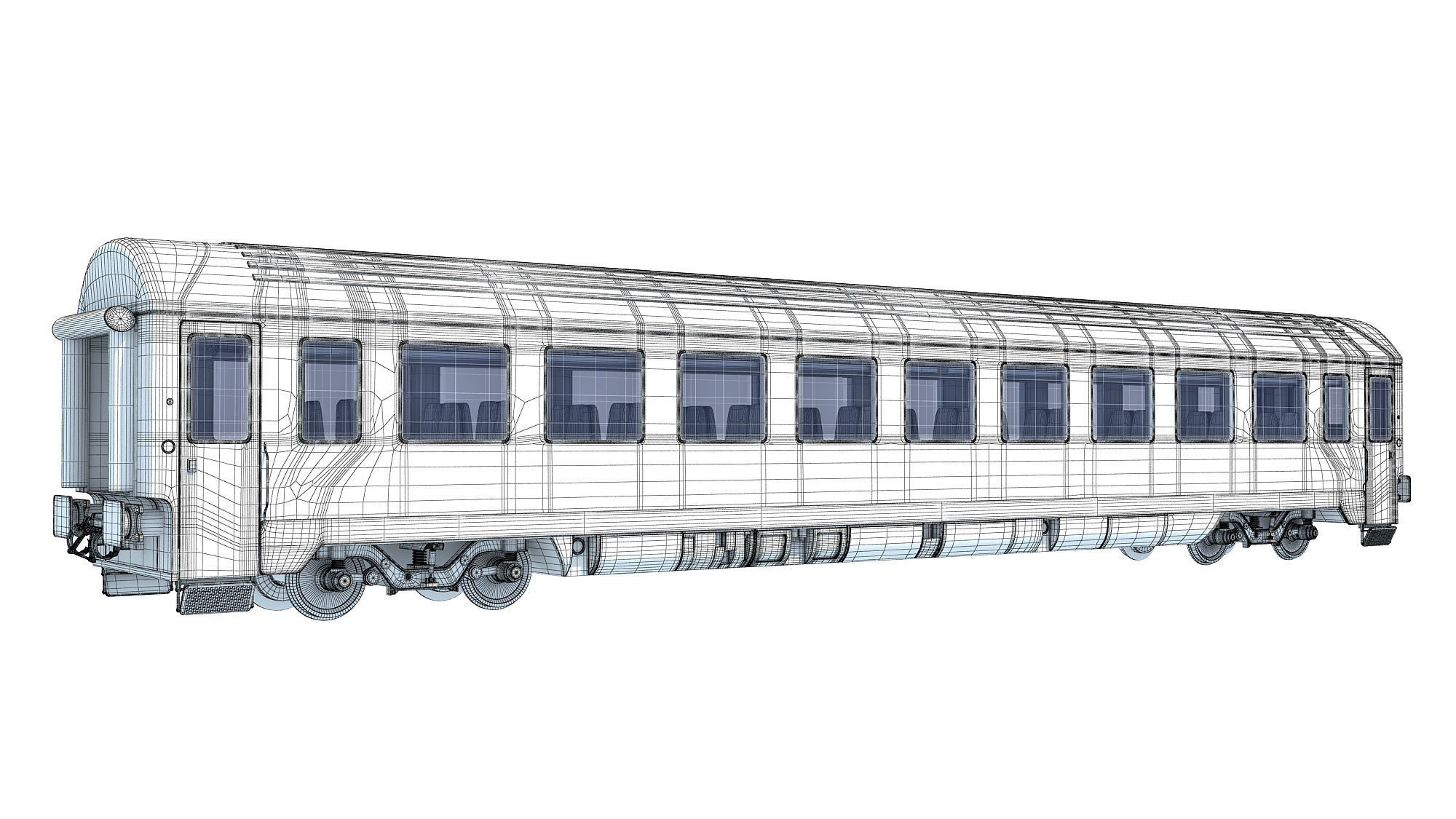 Train Passenger Car V11 3D model_13