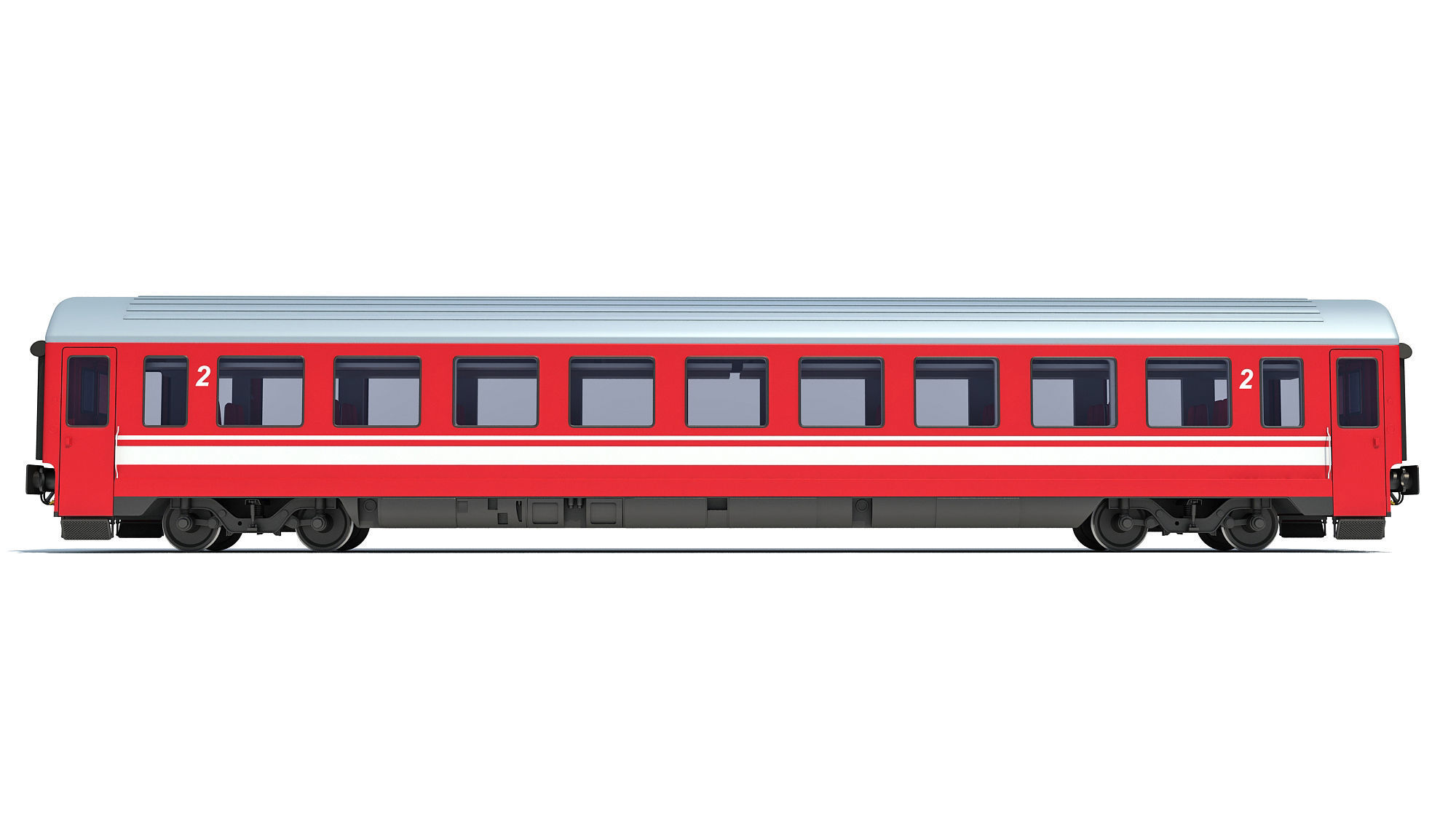 Train Passenger Car V11 3D model_2