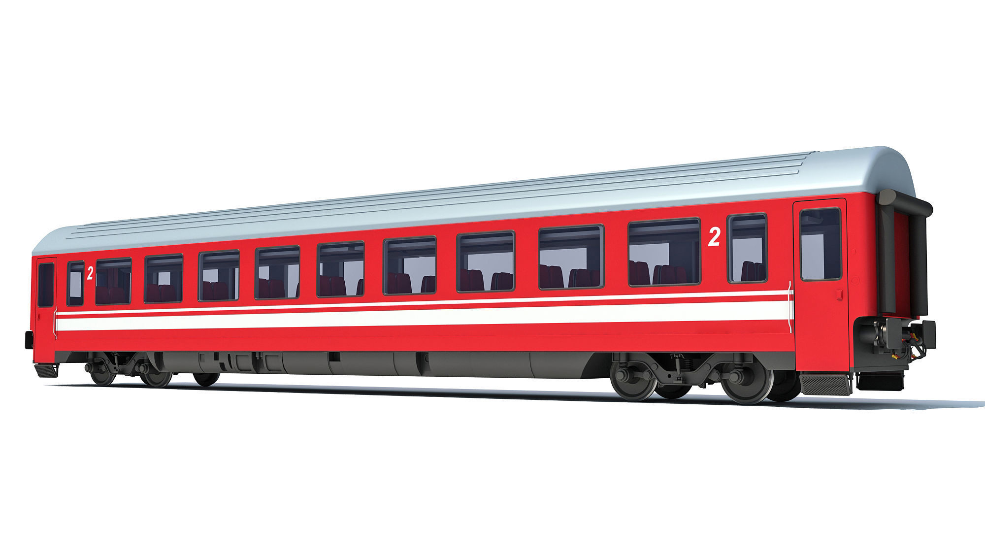 Train Passenger Car V11 3D model_3