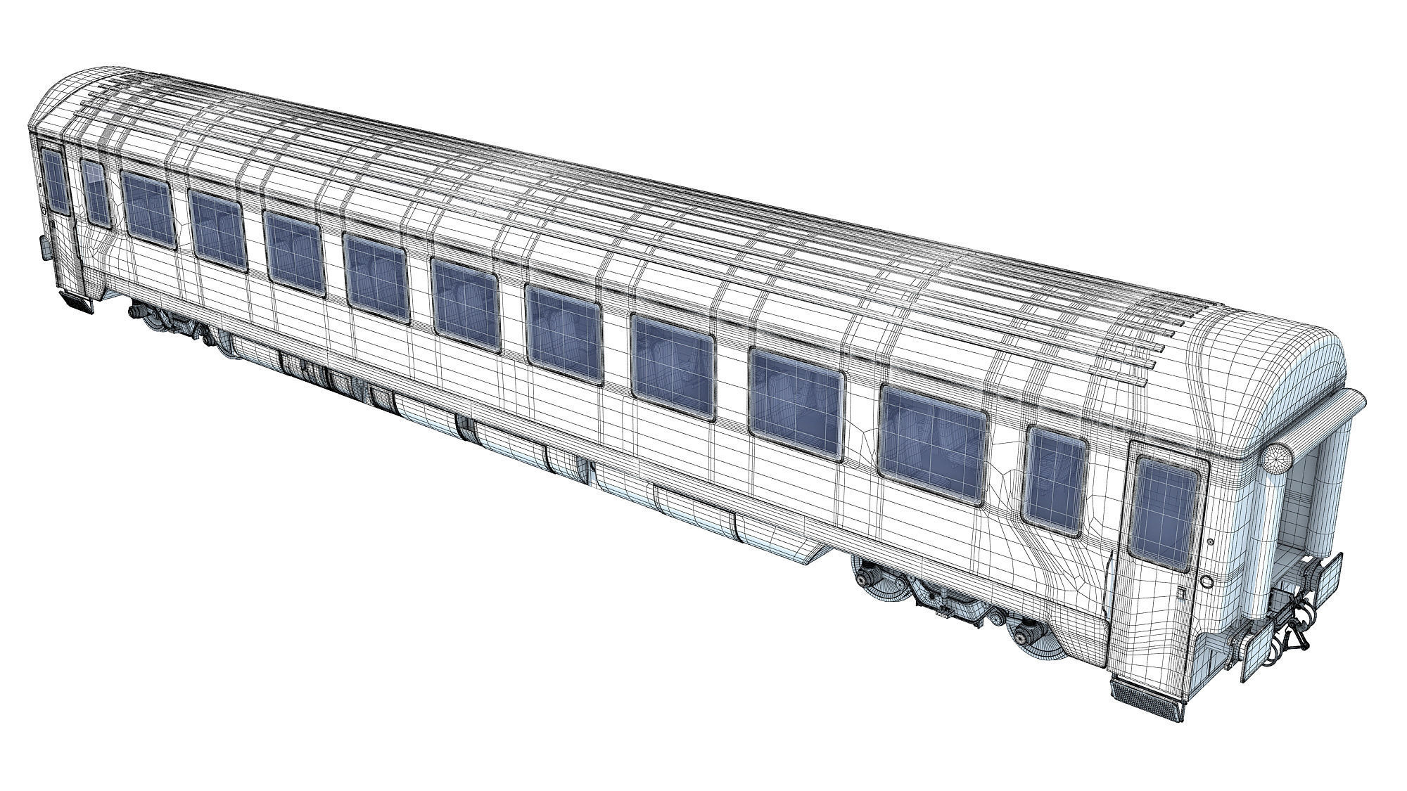 Train Passenger Car V11 3D model_14