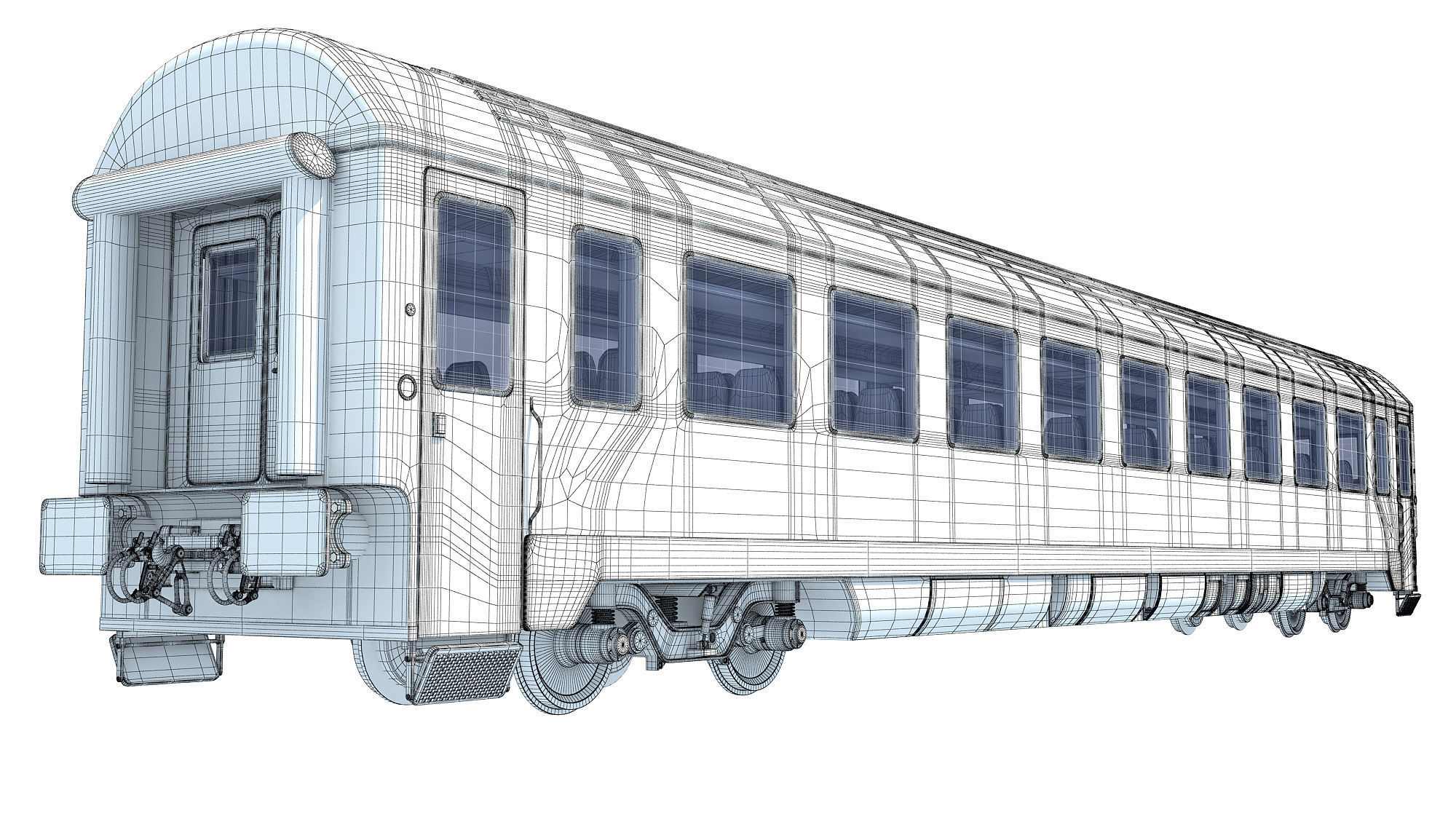 Train Passenger Car V11 3D model_15