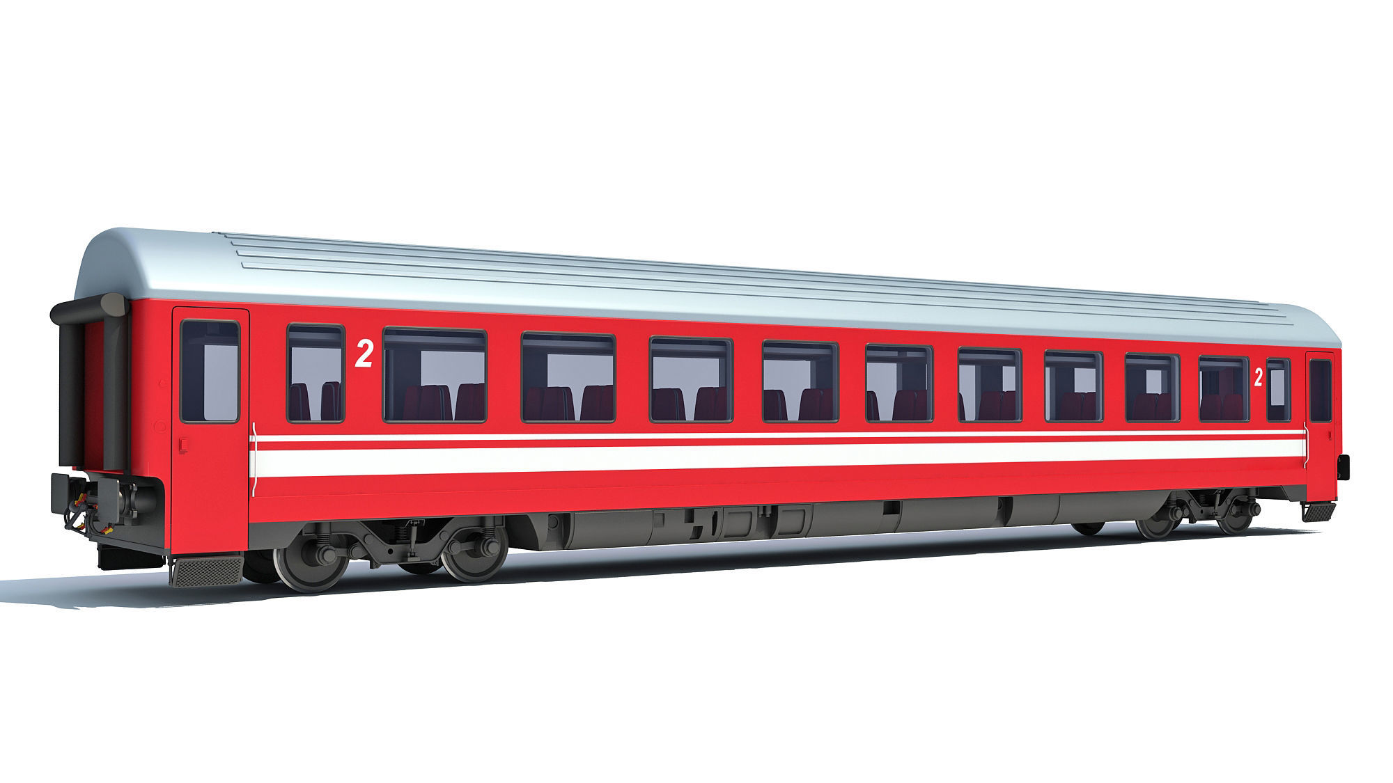 Train Passenger Car V11 3D model_1